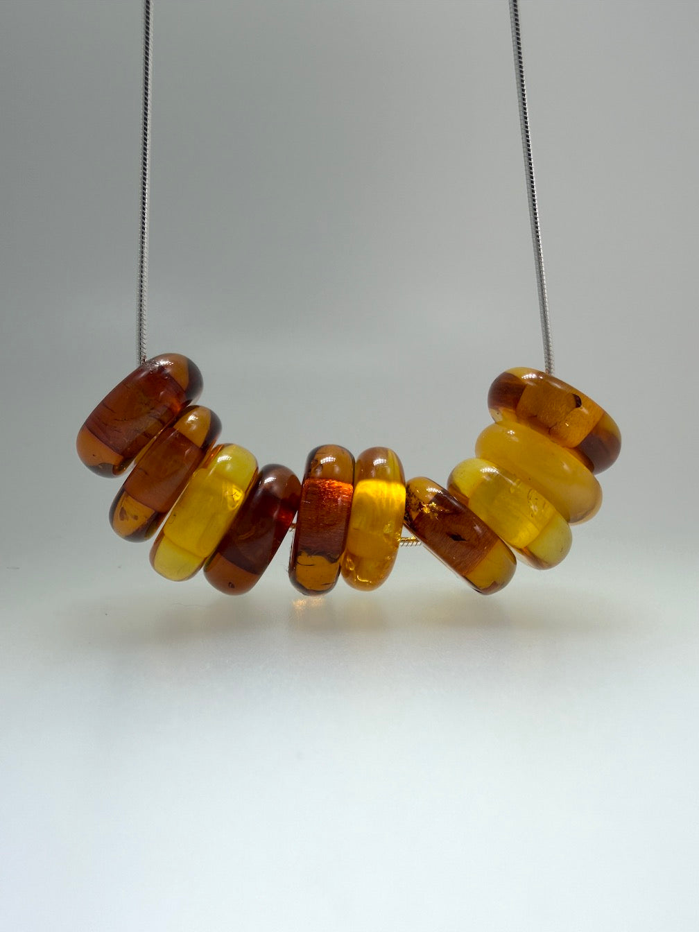 Genuine Baltic Amber Donut Bead Bracelet Inserts – Handmade in Lithuania – Round Amber Charms for Layering