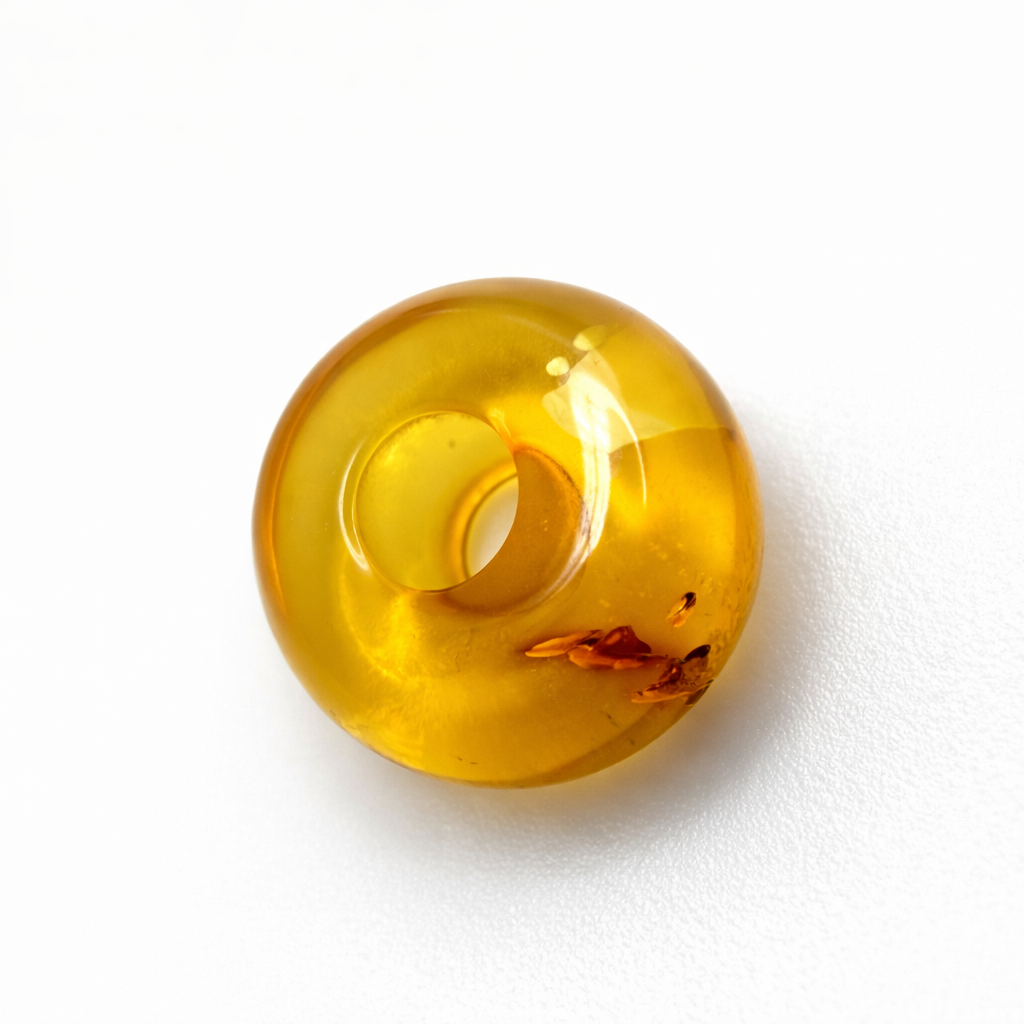 Genuine Baltic Amber Donut Bead Bracelet Inserts – Handmade in Lithuania – Round Amber Charms for Layering