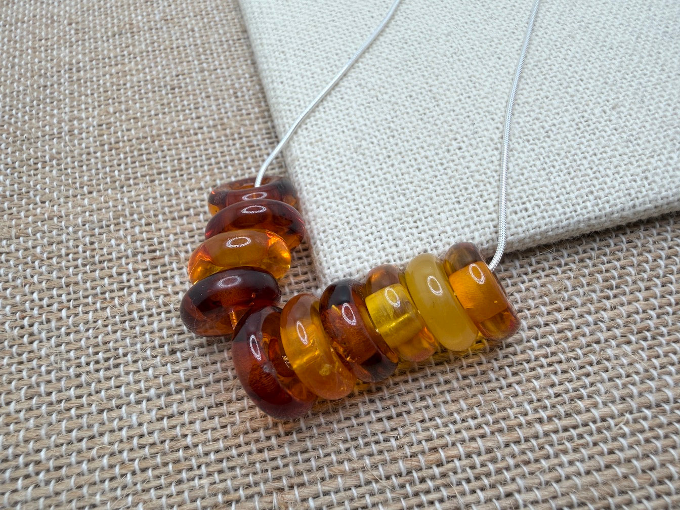 Genuine Baltic Amber Donut Bead Bracelet Inserts – Handmade in Lithuania – Round Amber Charms for Layering