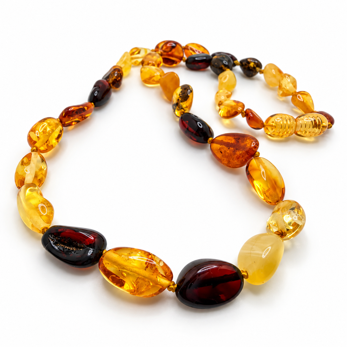 Genuine Baltic Amber Graduated Bead Necklace