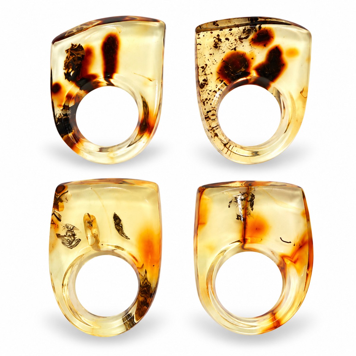 Genuine Baltic Amber Large Organic Lemon Statement Ring