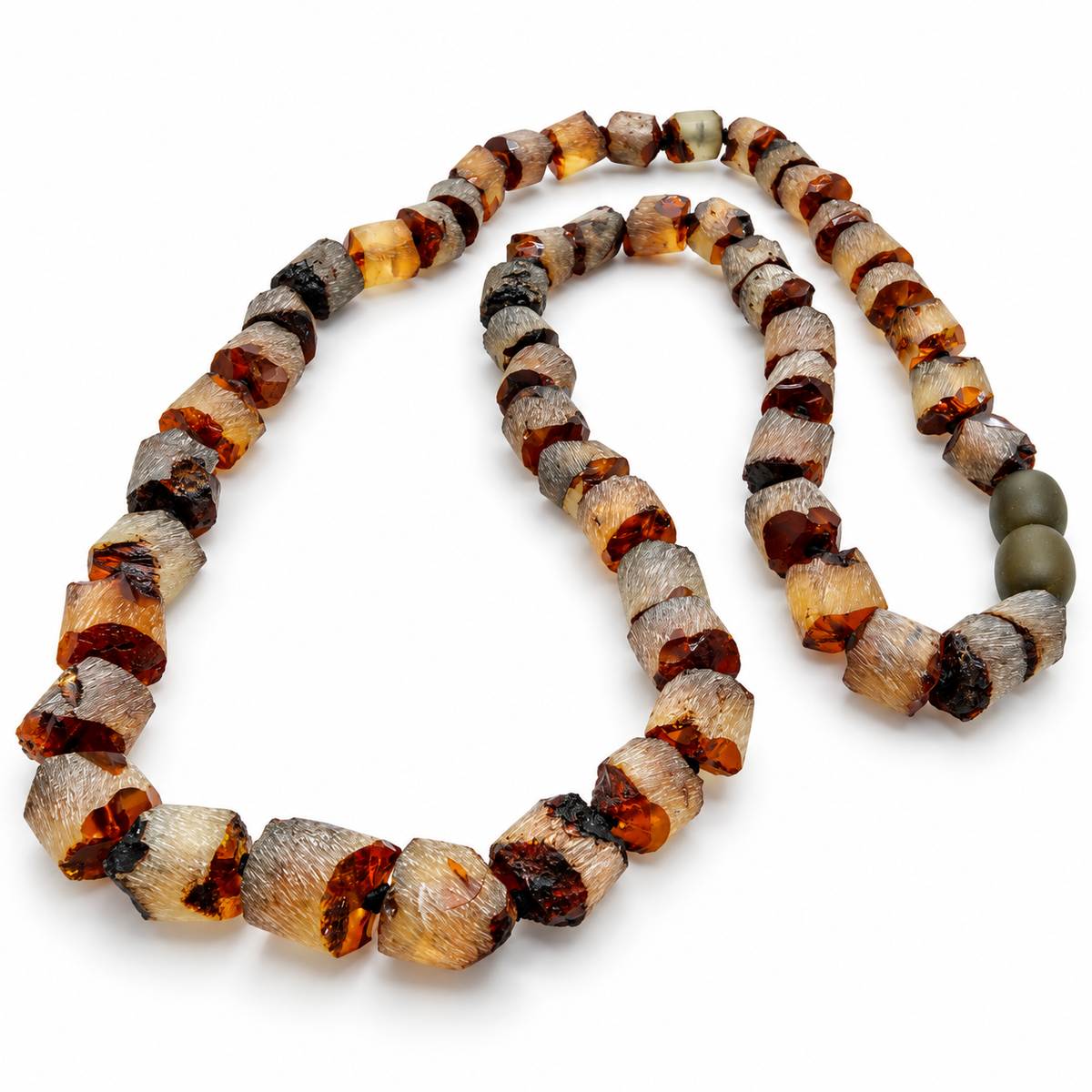 Genuine Baltic Amber Men’s Necklace – Natural Cone Shaped Amber Beads
