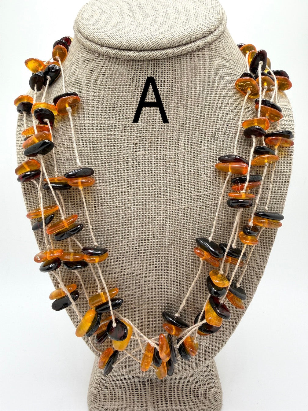 Genuine Baltic Amber Multi-Strand Knotted Necklace – Handmade in Poland