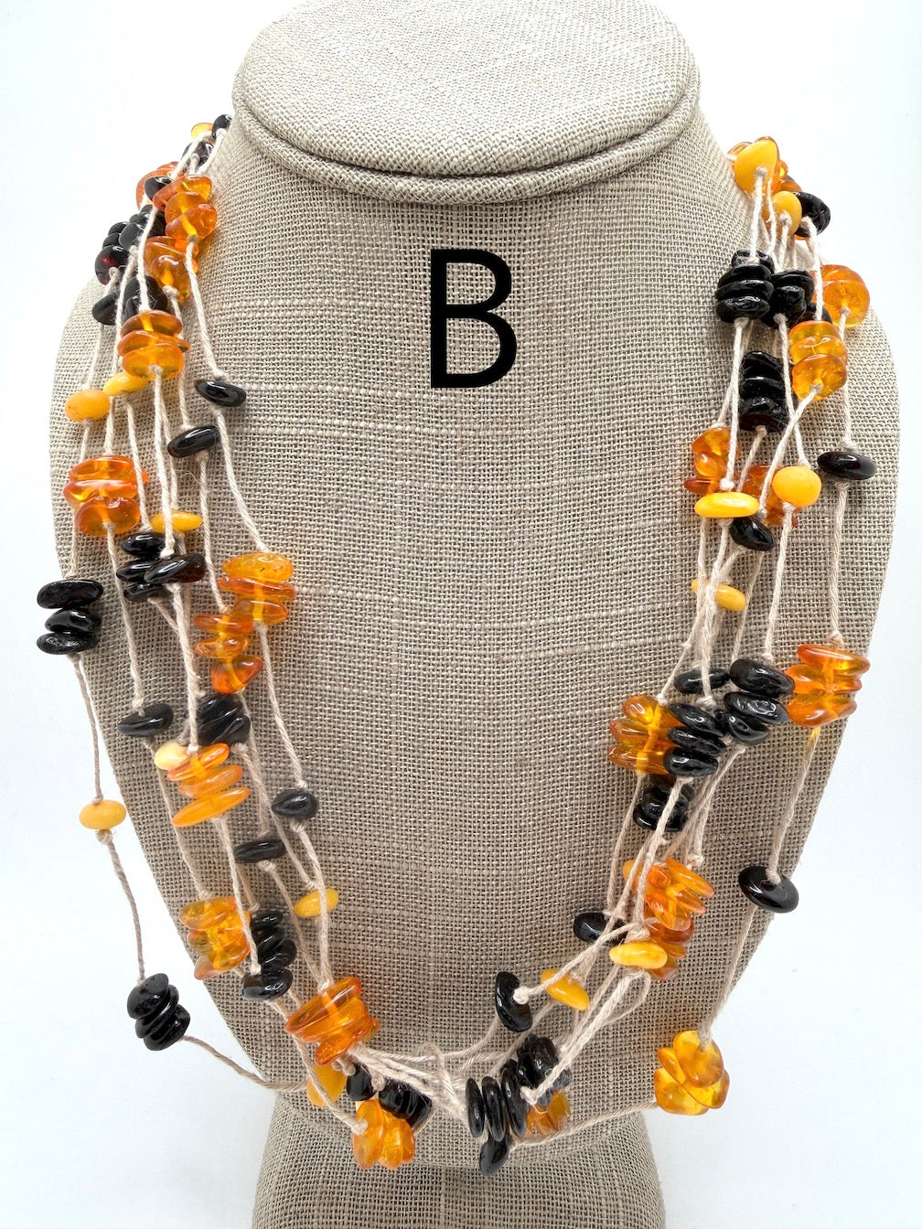 Genuine Baltic Amber Multi-Strand Knotted Necklace – Handmade in Poland