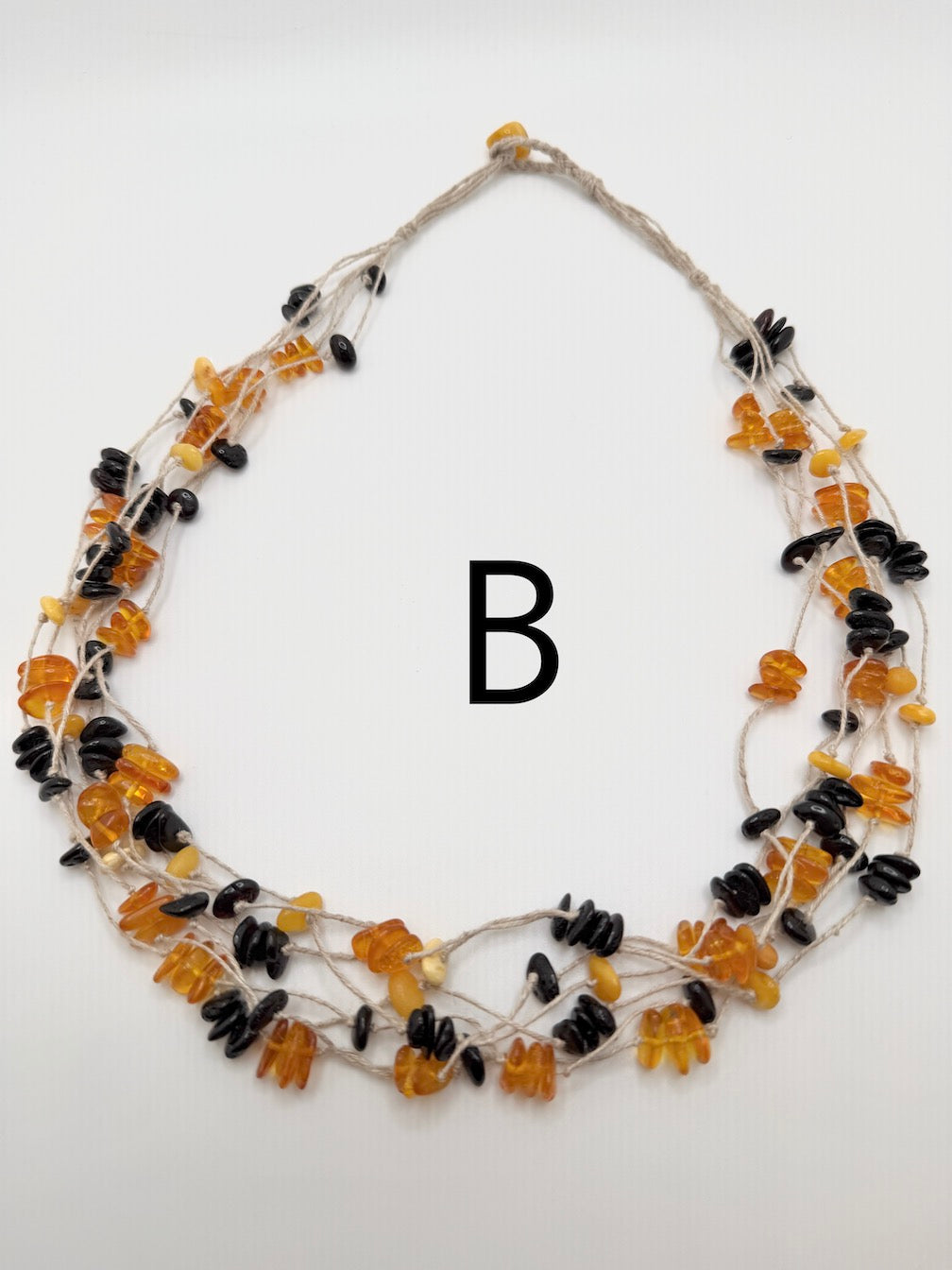 Genuine Baltic Amber Multi-Strand Knotted Necklace – Handmade in Poland