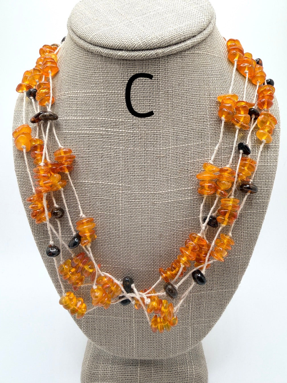 Genuine Baltic Amber Multi-Strand Knotted Necklace – Handmade in Poland