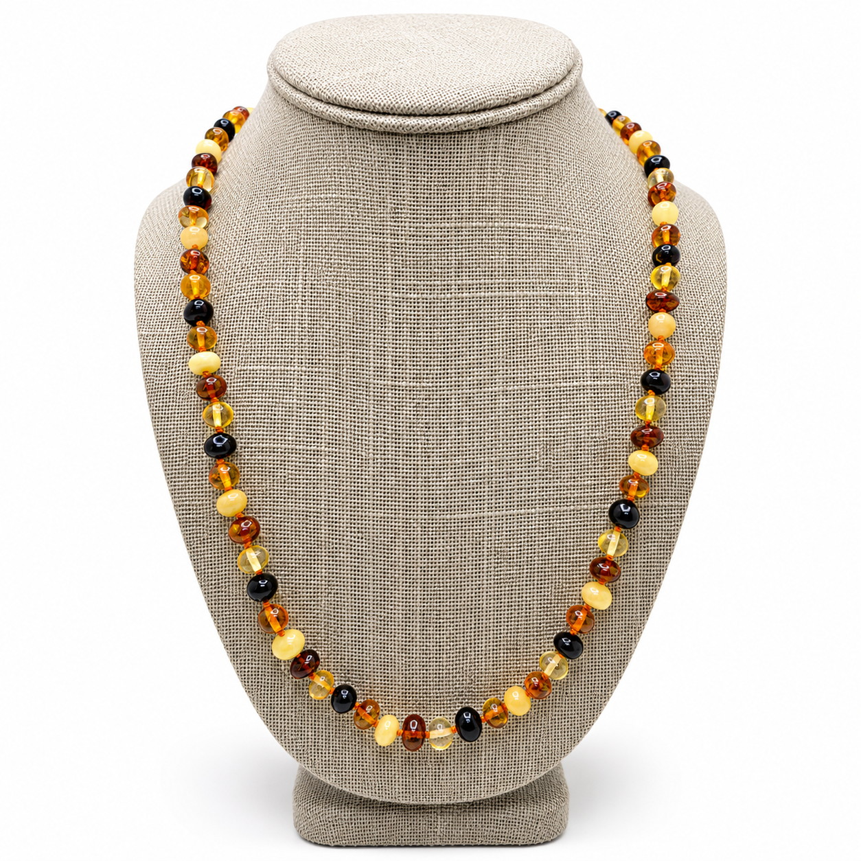 Genuine Baltic Amber Multicolor Bead Necklace Handmade Baltic Amber Necklace Lightweight Everyday Amber Jewelry Gift for Her