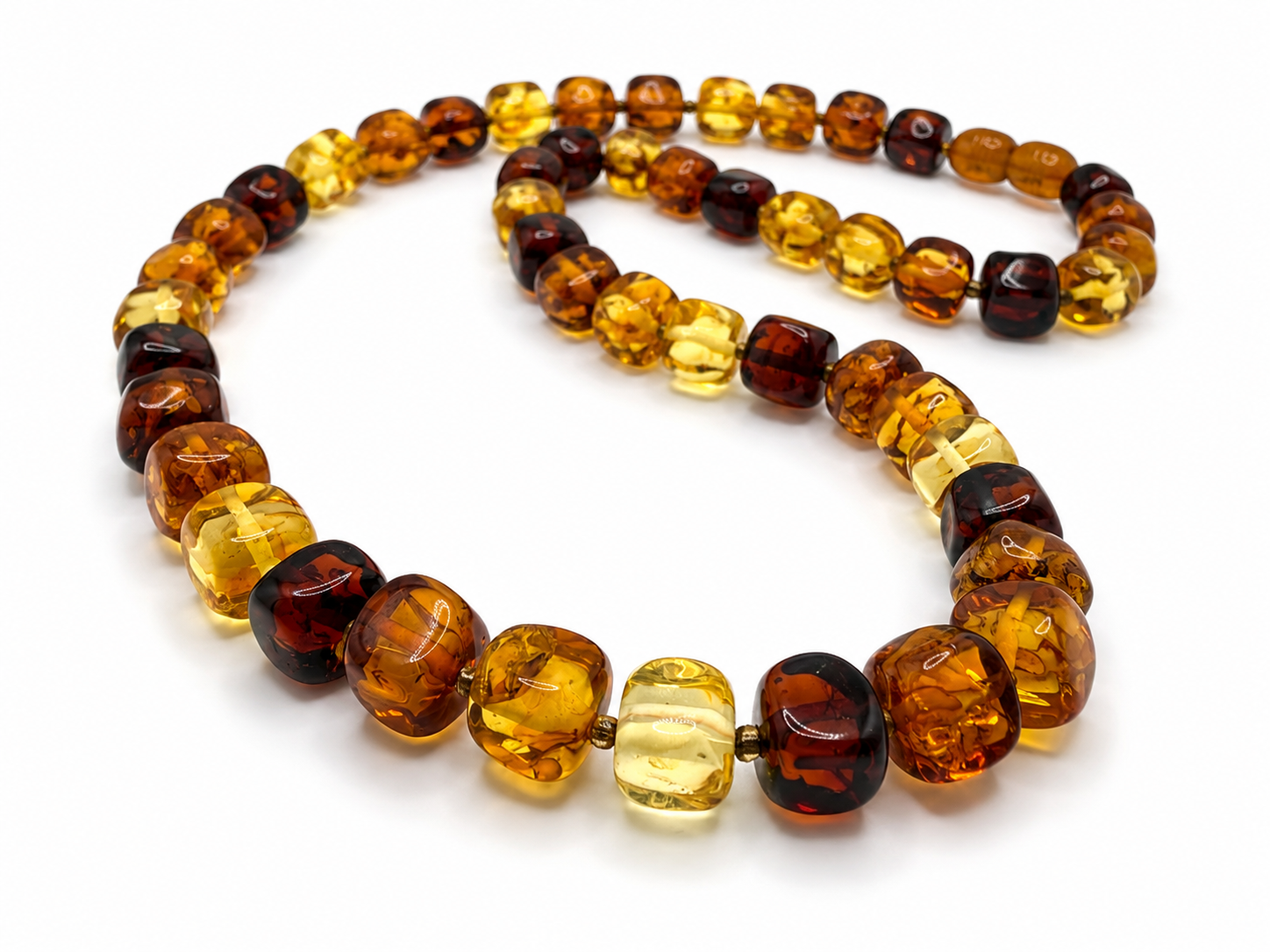 Genuine Baltic Amber Ombre Cube Necklace