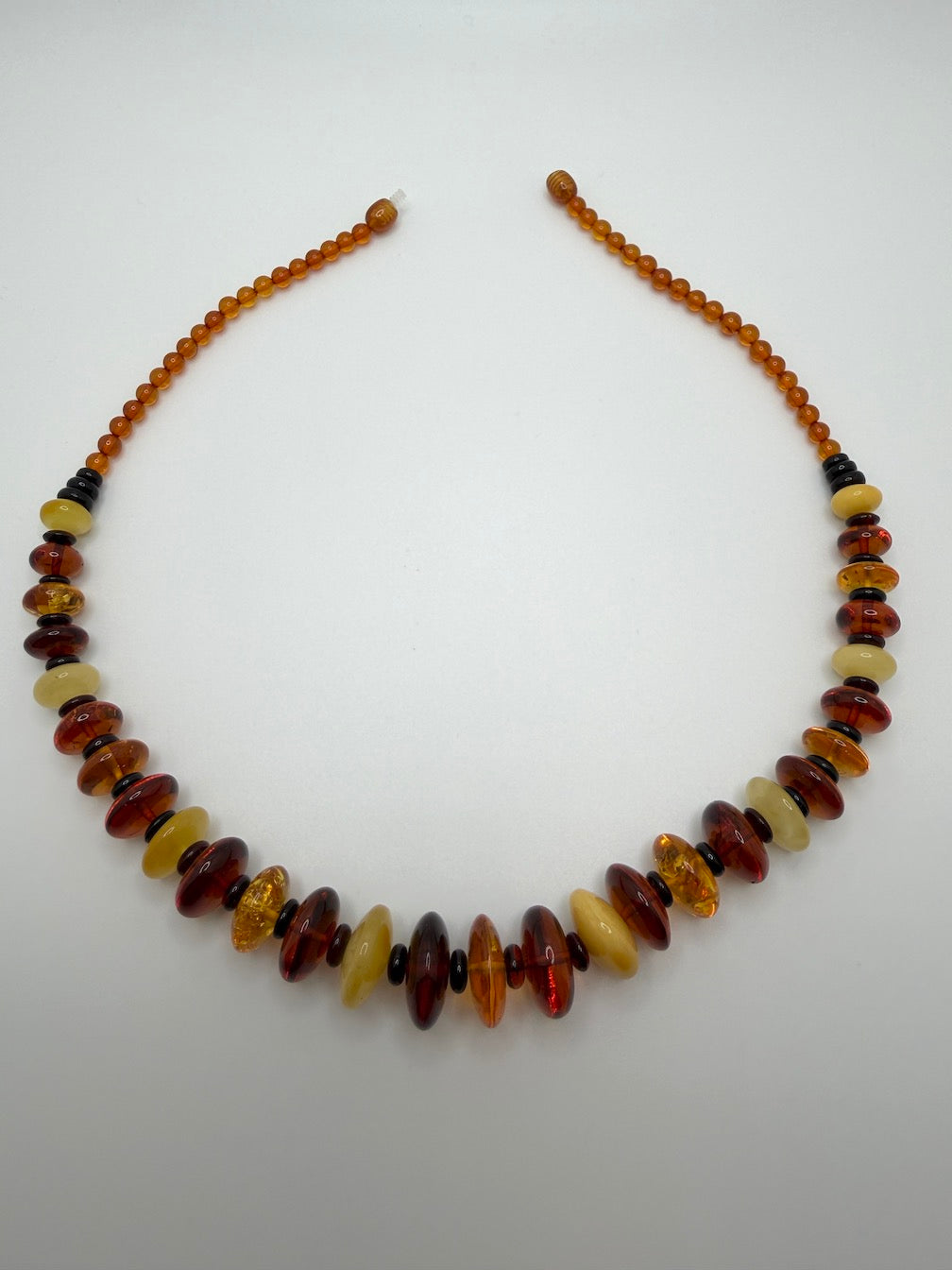 Genuine Baltic Amber Ombré Necklace | Donut Shape Amber Beads