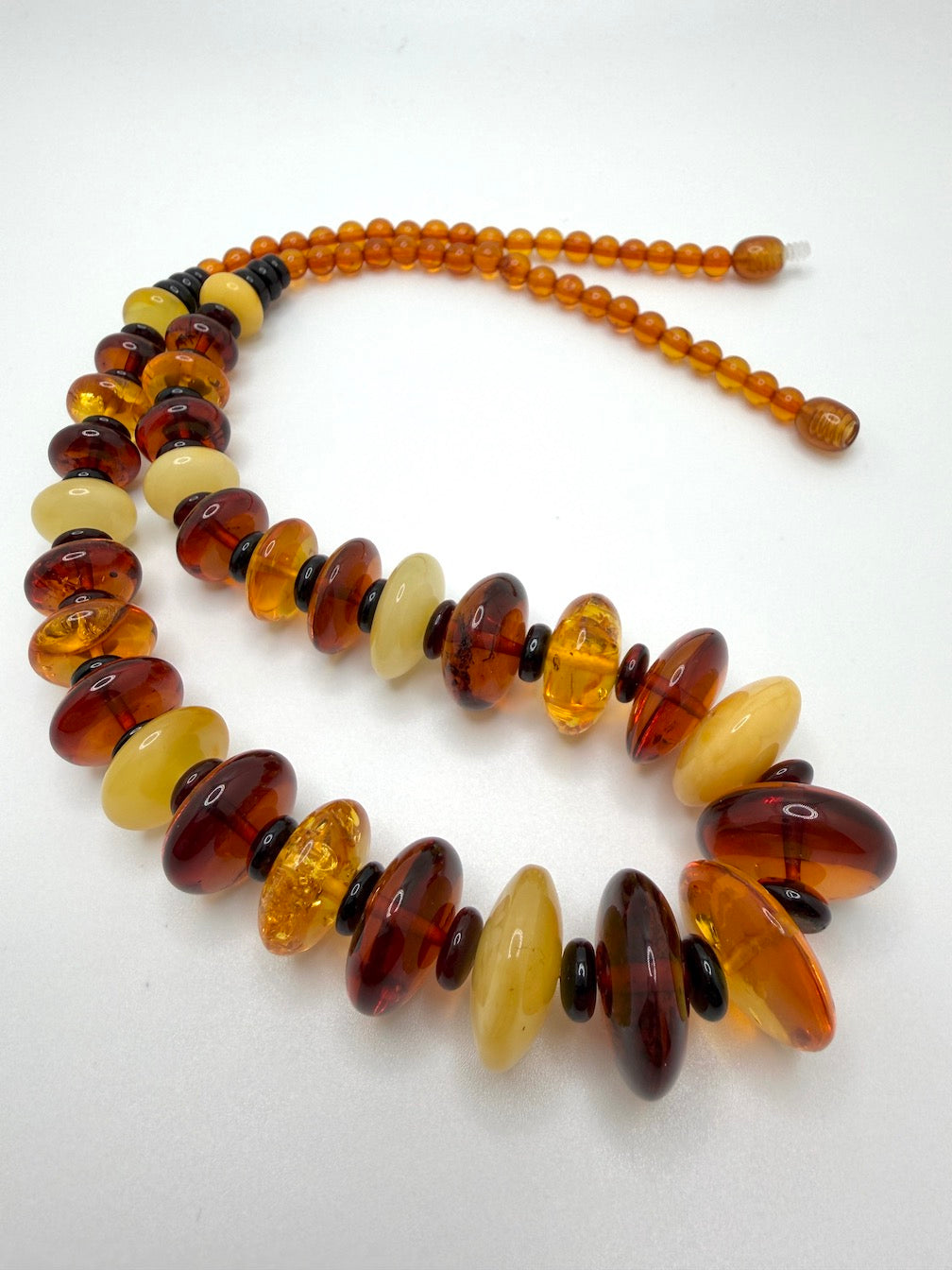 Genuine Baltic Amber Ombré Necklace | Donut Shape Amber Beads