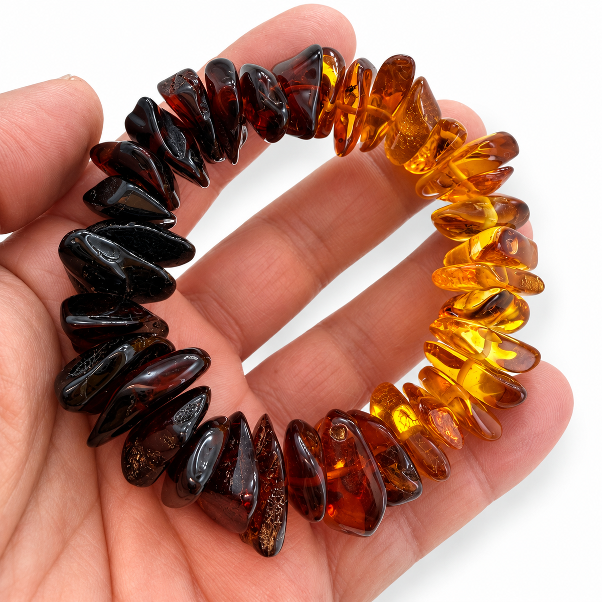 Genuine Baltic Amber Ombre Stretch Bracelet