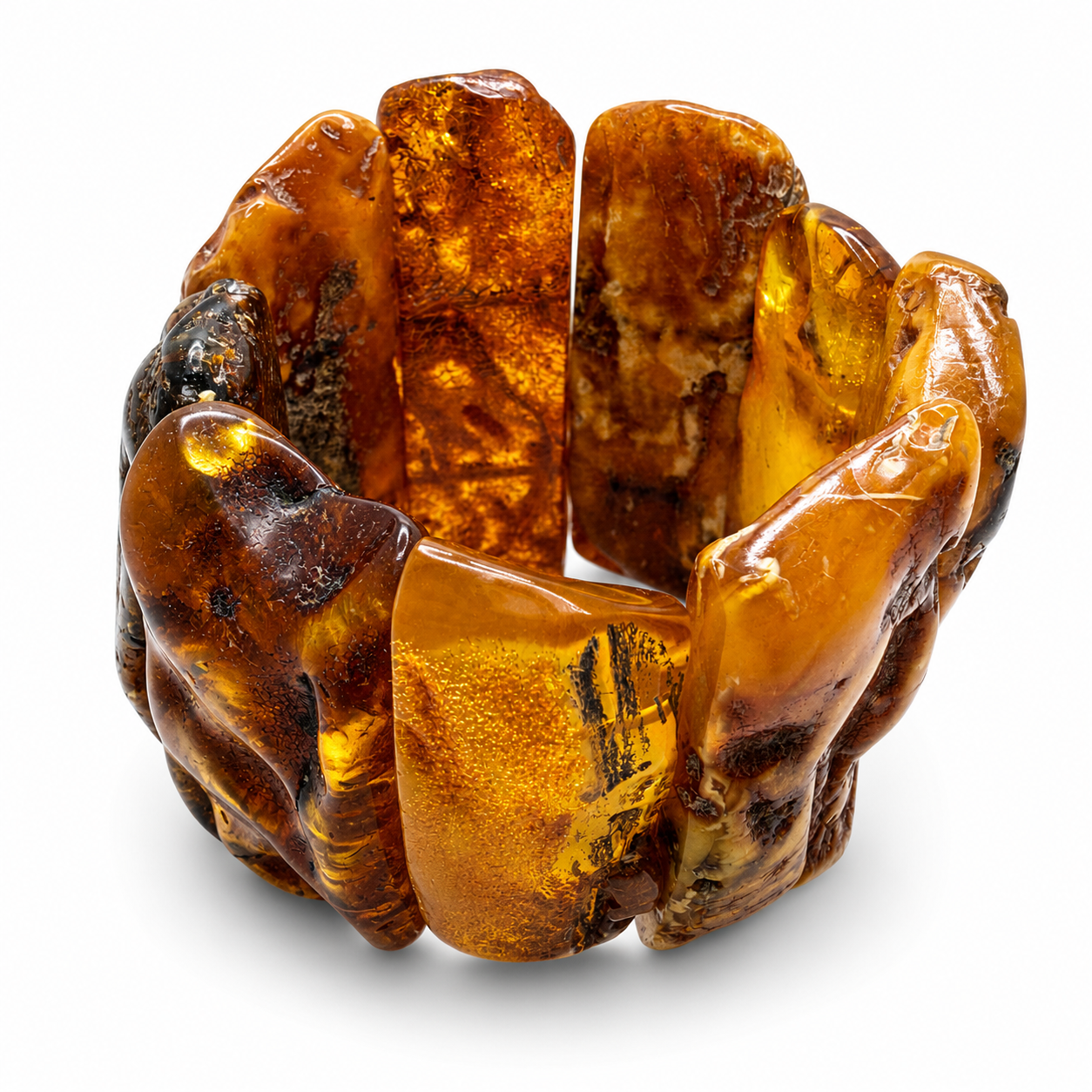 Genuine Baltic Amber Oversized Chunk Bracelet – Lemon Butter, Butterscotch & Honey | Museum Quality | One of a Kind Statement Piece | 166g