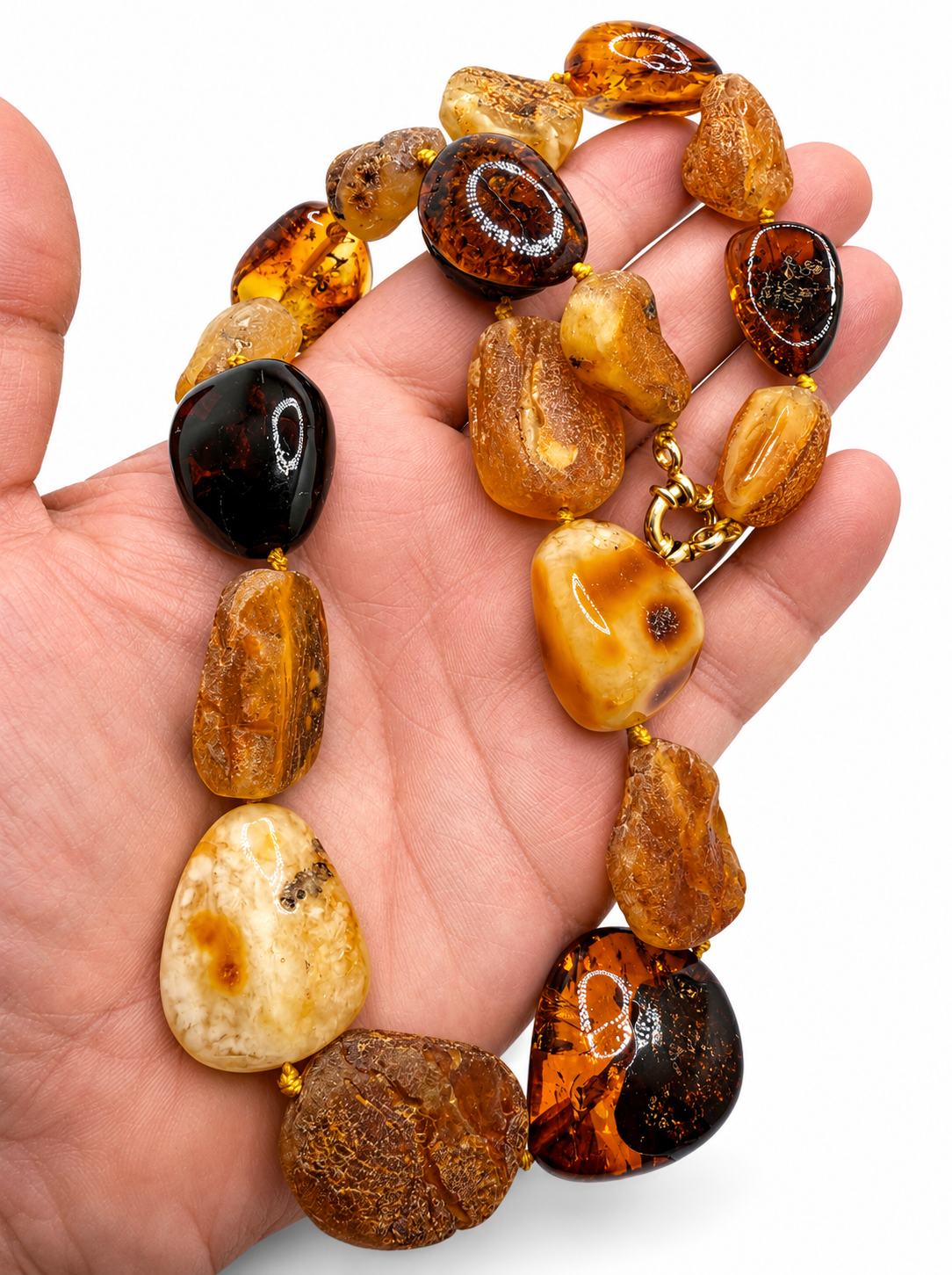 Genuine Baltic Amber Multicolor Chunk Necklace