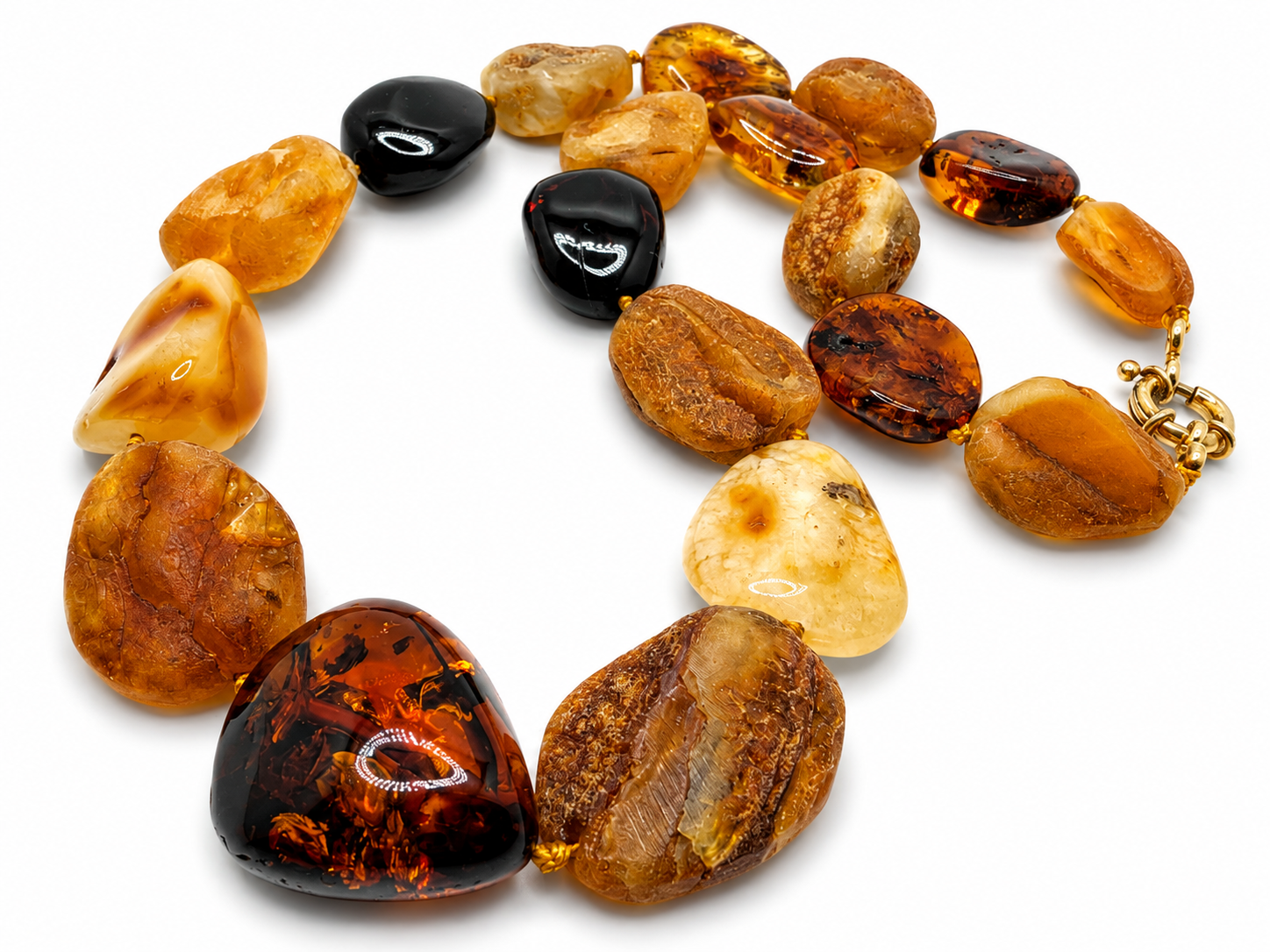 Genuine Baltic Amber Multicolor Chunk Necklace