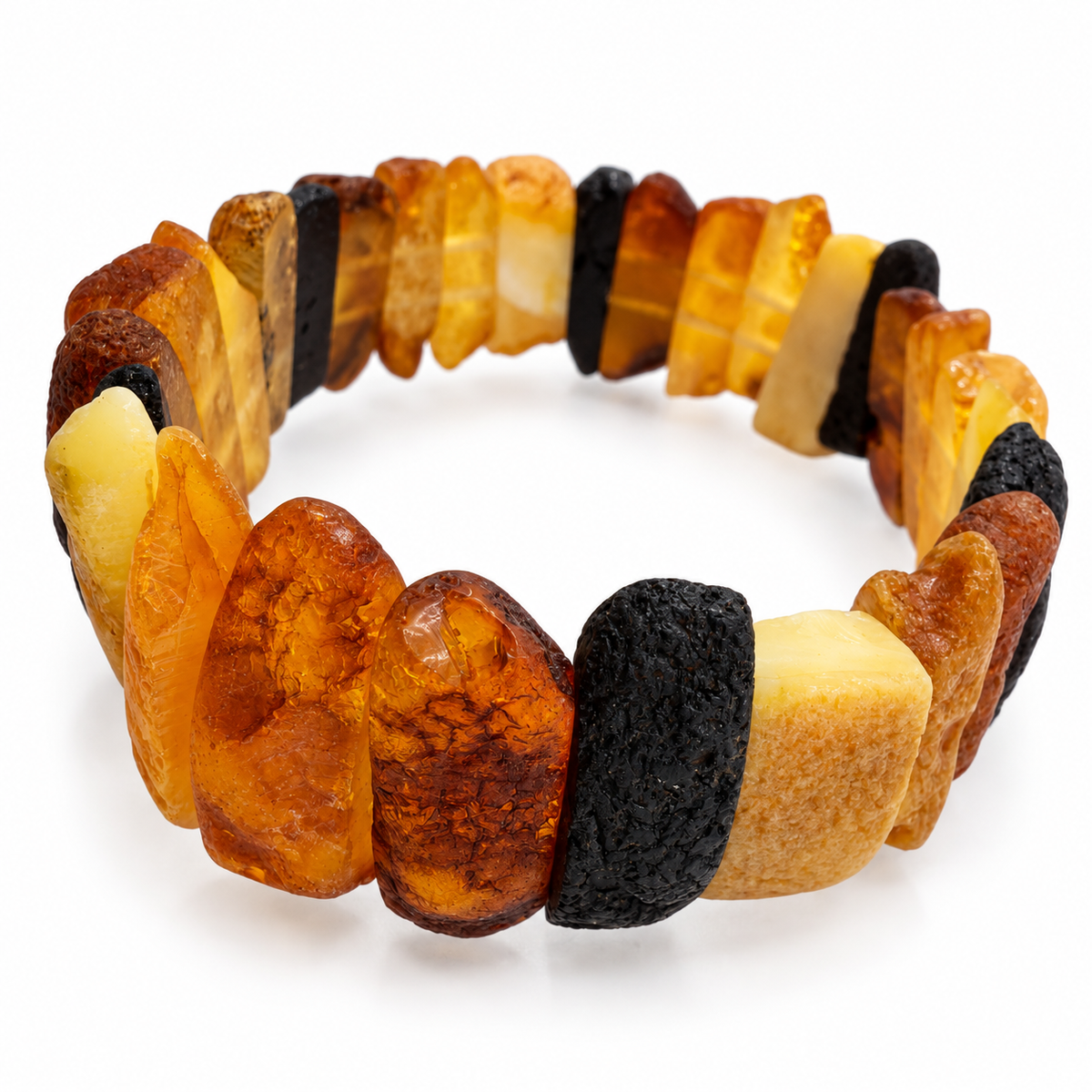 Genuine Baltic Amber Stretch Bangle Bracelet