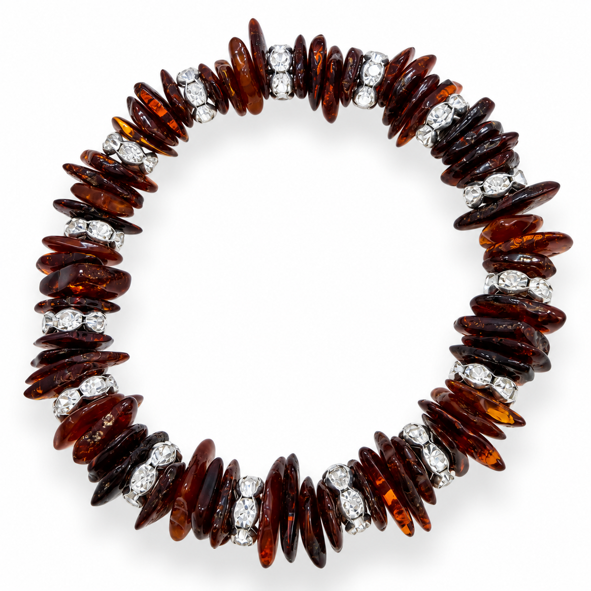 Genuine Baltic Amber Stretch Bracelet | Cognac or Multicolor Amber
