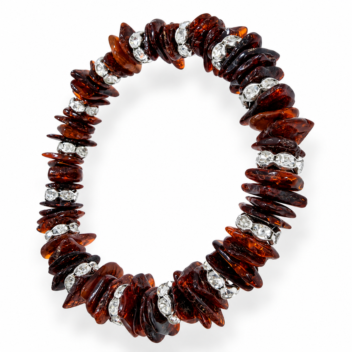 Genuine Baltic Amber Stretch Bracelet | Cognac or Multicolor Amber