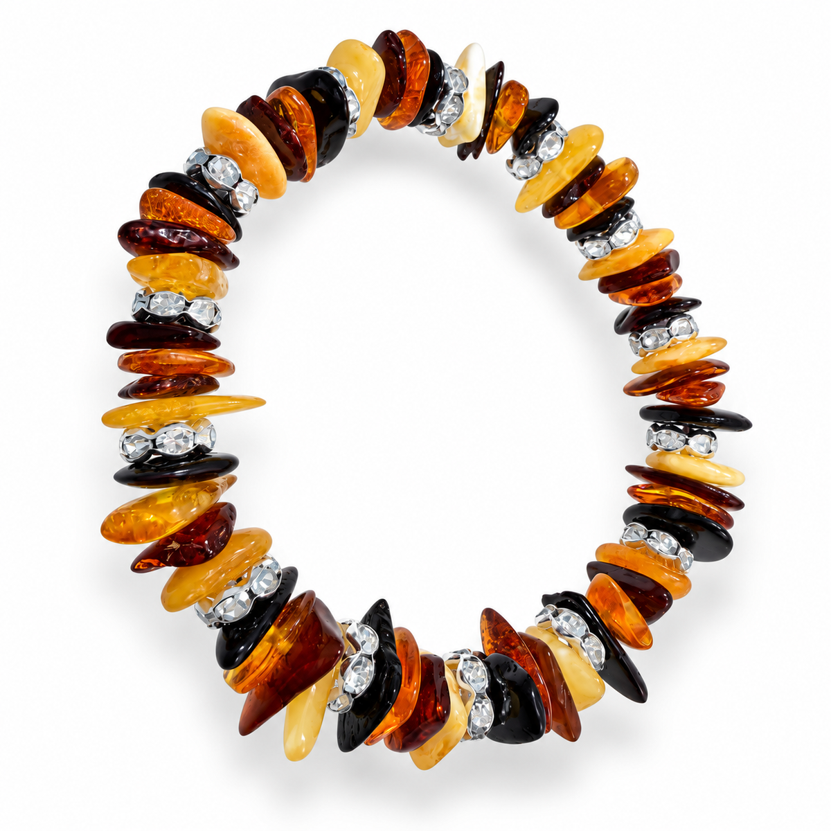 Genuine Baltic Amber Stretch Bracelet | Cognac or Multicolor Amber