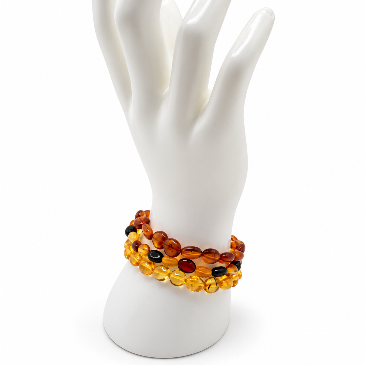 Genuine Baltic Amber Stretch Bracelet, Cognac Lemon or Multicolor