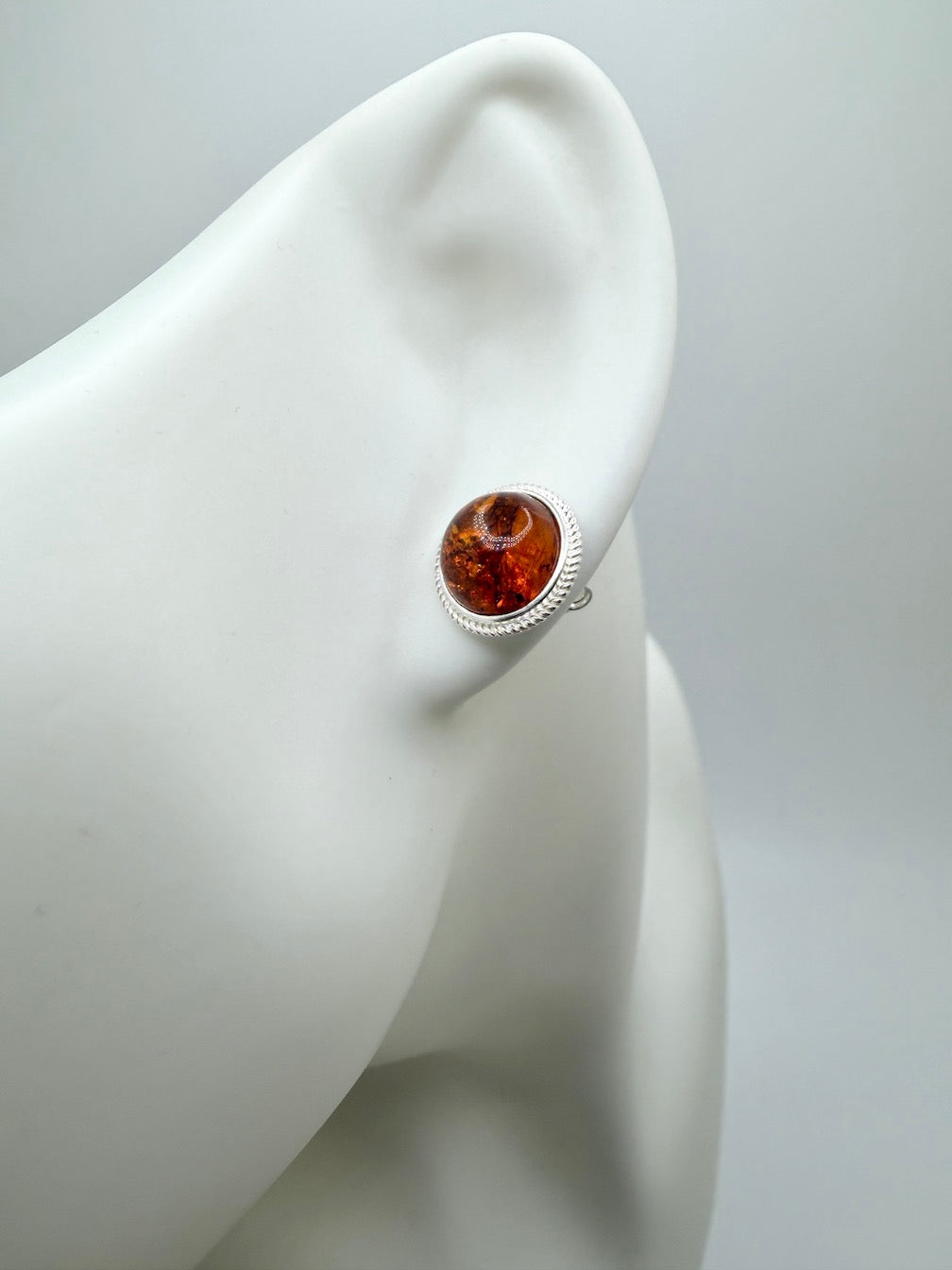 Genuine Baltic Amber Stud Earrings | Sterling Silver | Honey or Green | Handmade in Poland | Everyday Comfort & Style