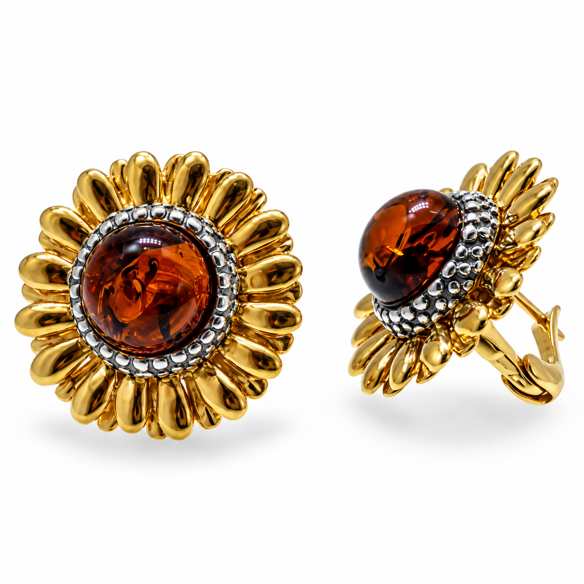 Genuine Baltic Amber Sunflower Jewelry Collection