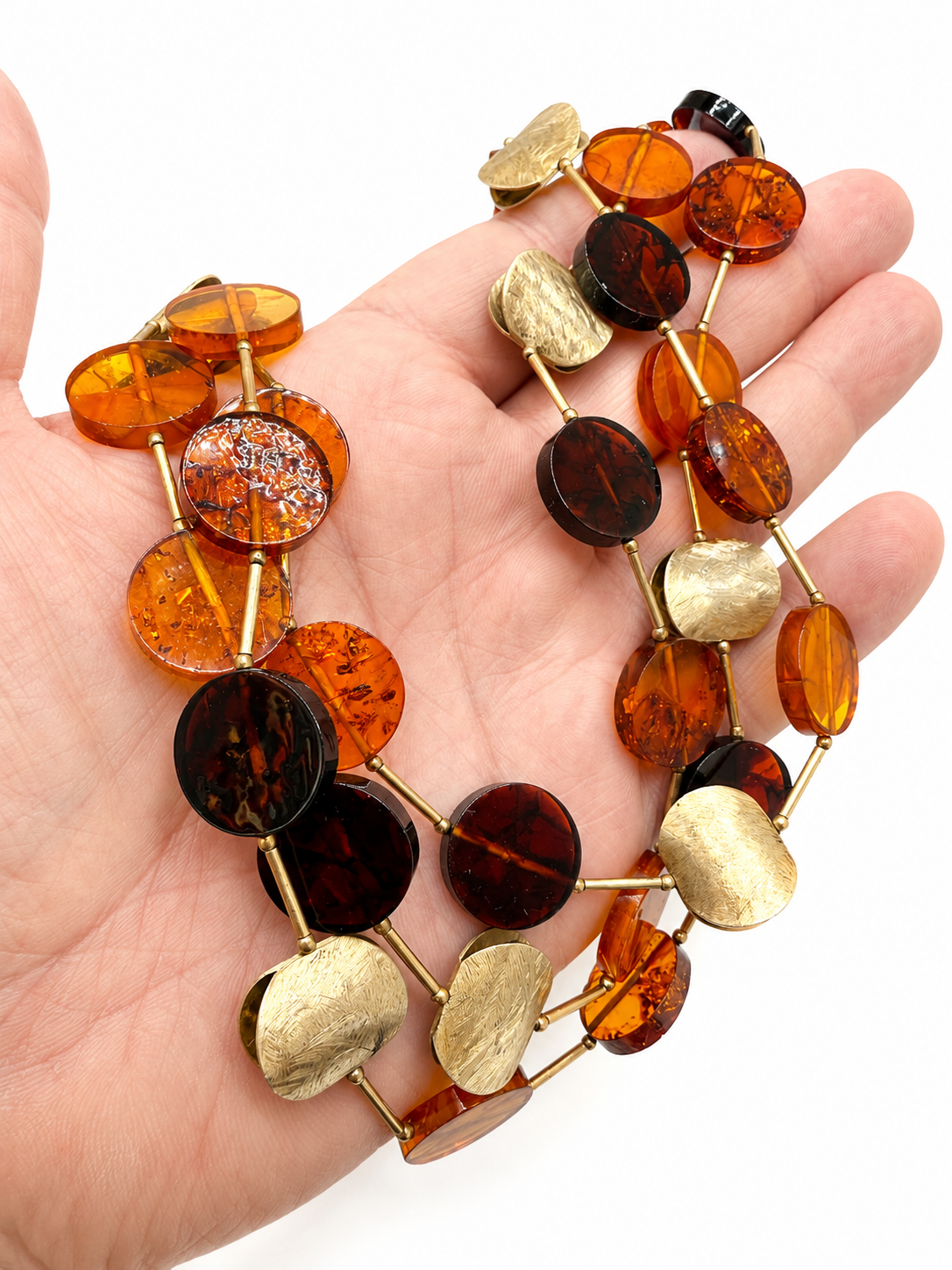 Genuine Baltic Amber Triple Strand Ombre Necklace