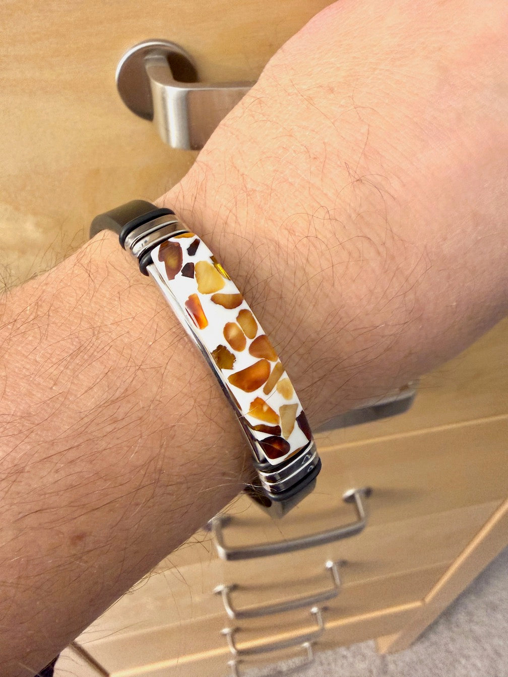 Handmade in Lithuania – Genuine Baltic Amber, Leather & Stainless Steel Men’s Bracelets