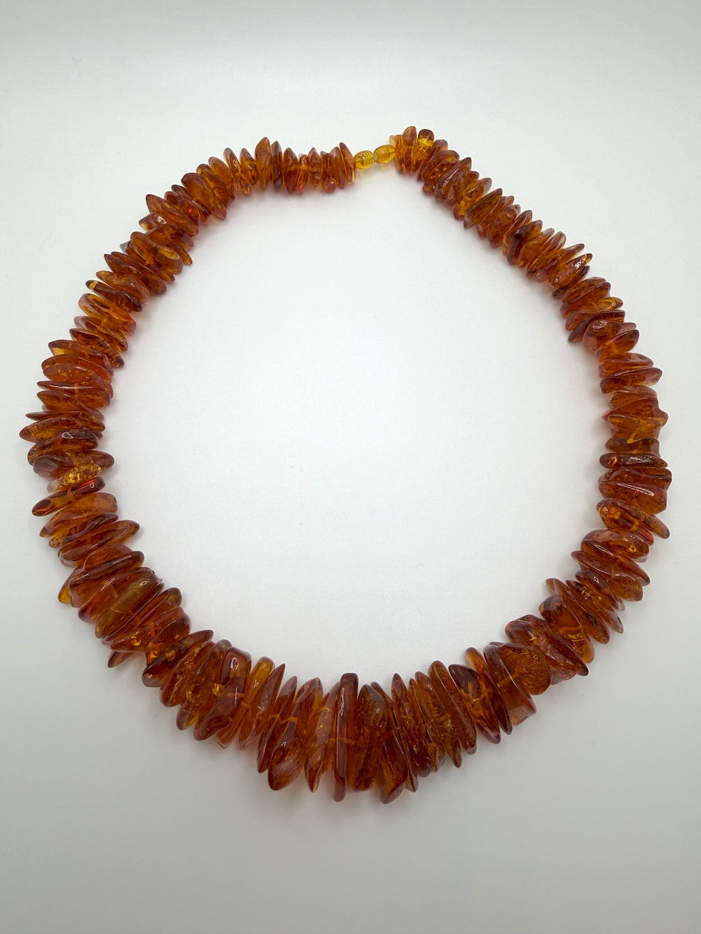 Genuine Honey Cognac Baltic Amber Graduated Bead Necklace
