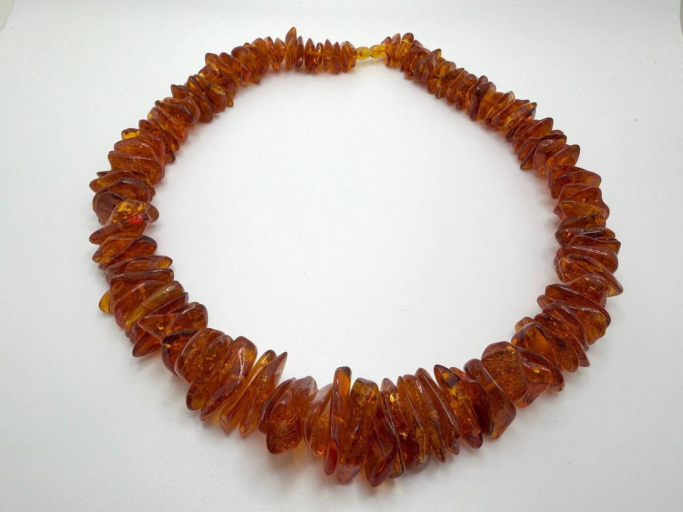 Genuine Honey Cognac Baltic Amber Graduated Bead Necklace