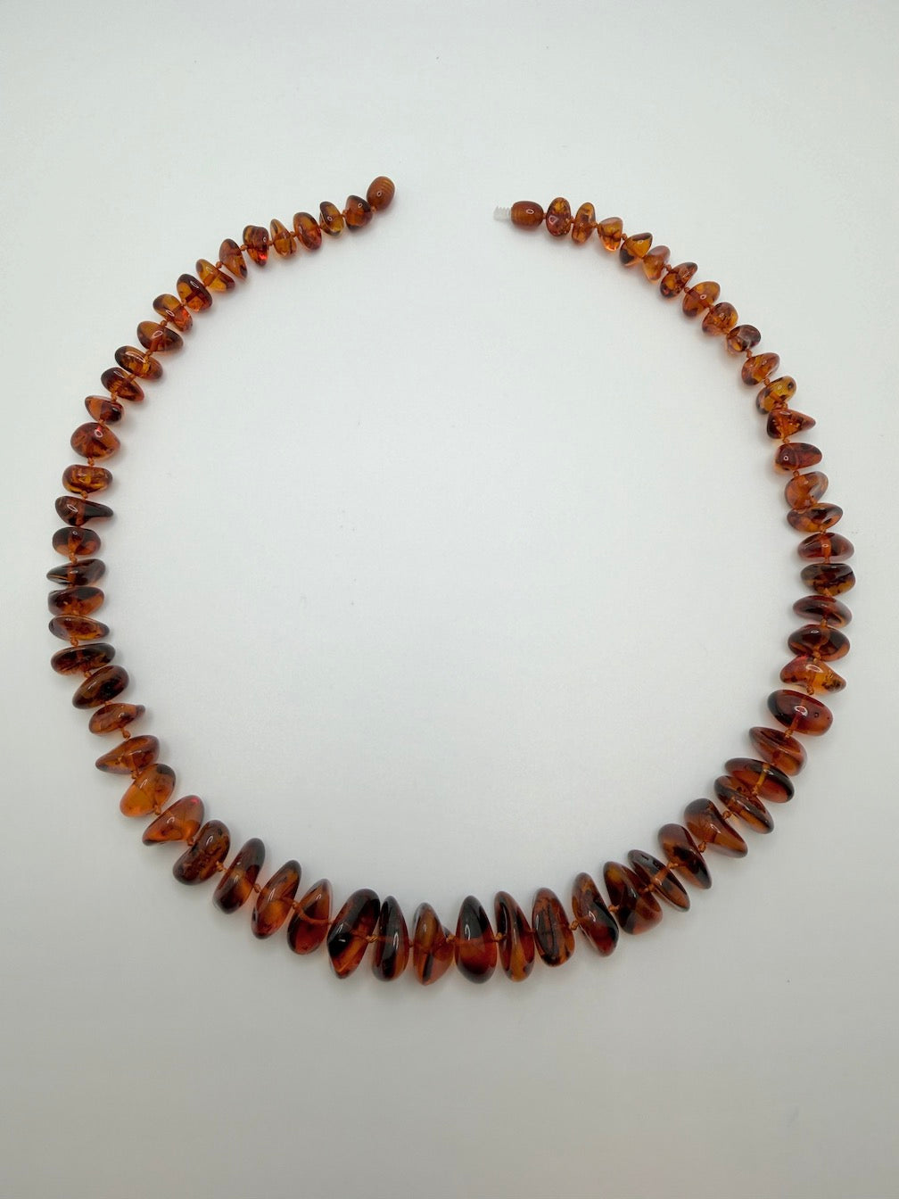 Genuine Honey Cognac Baltic Amber Graduated Bead Necklace