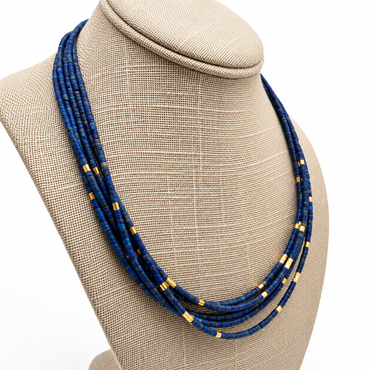 Genuine Lapis Lazuli Necklace – Five Strand
