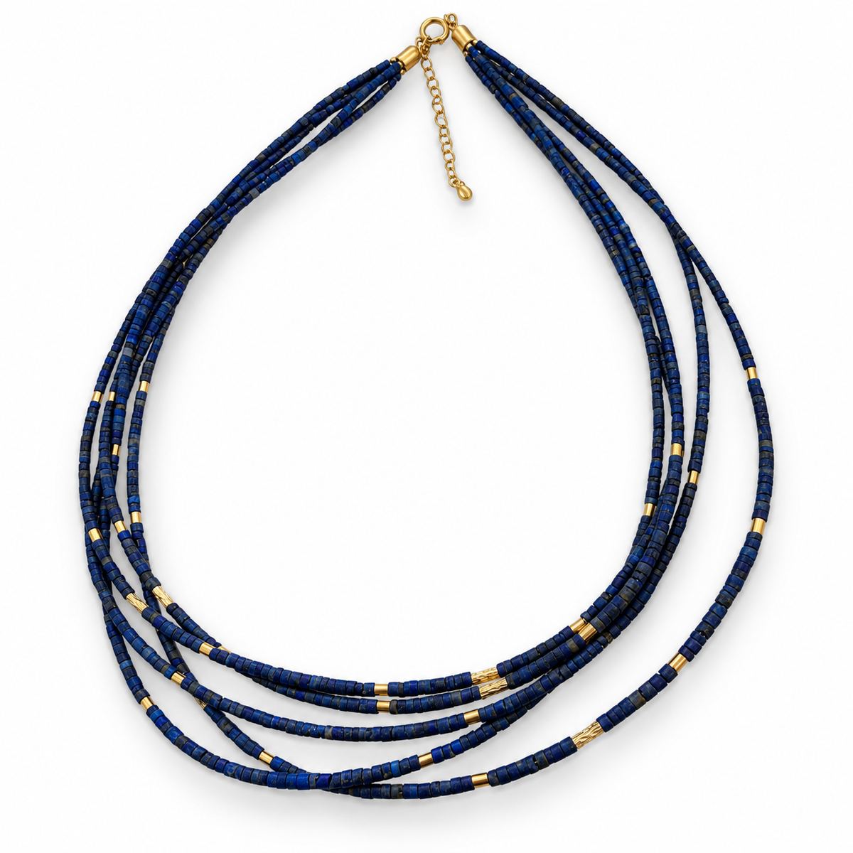 Genuine Lapis Lazuli Necklace – Five Strand