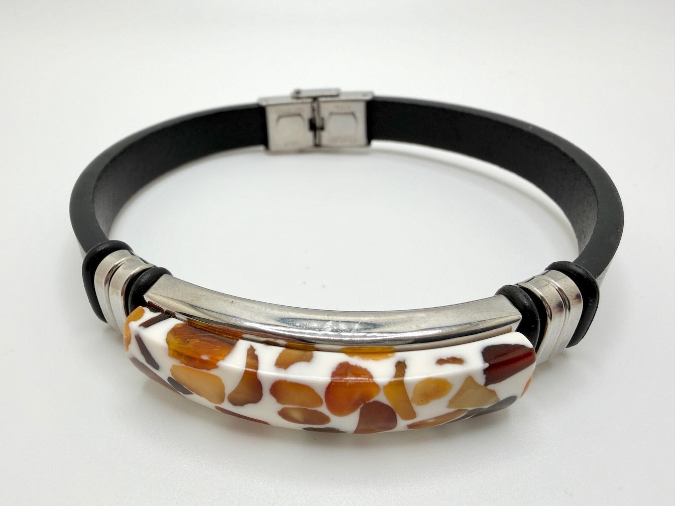 Handmade in Lithuania – Genuine Baltic Amber, Leather & Stainless Steel Men’s Bracelets