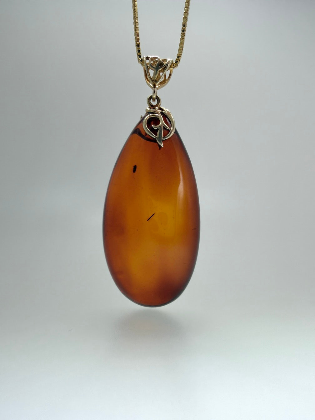 Gold Plated Sterling Silver & Genuine Baltic Amber Pendant – Rare Dark Cherry Amber – Three Unique Designs Available
