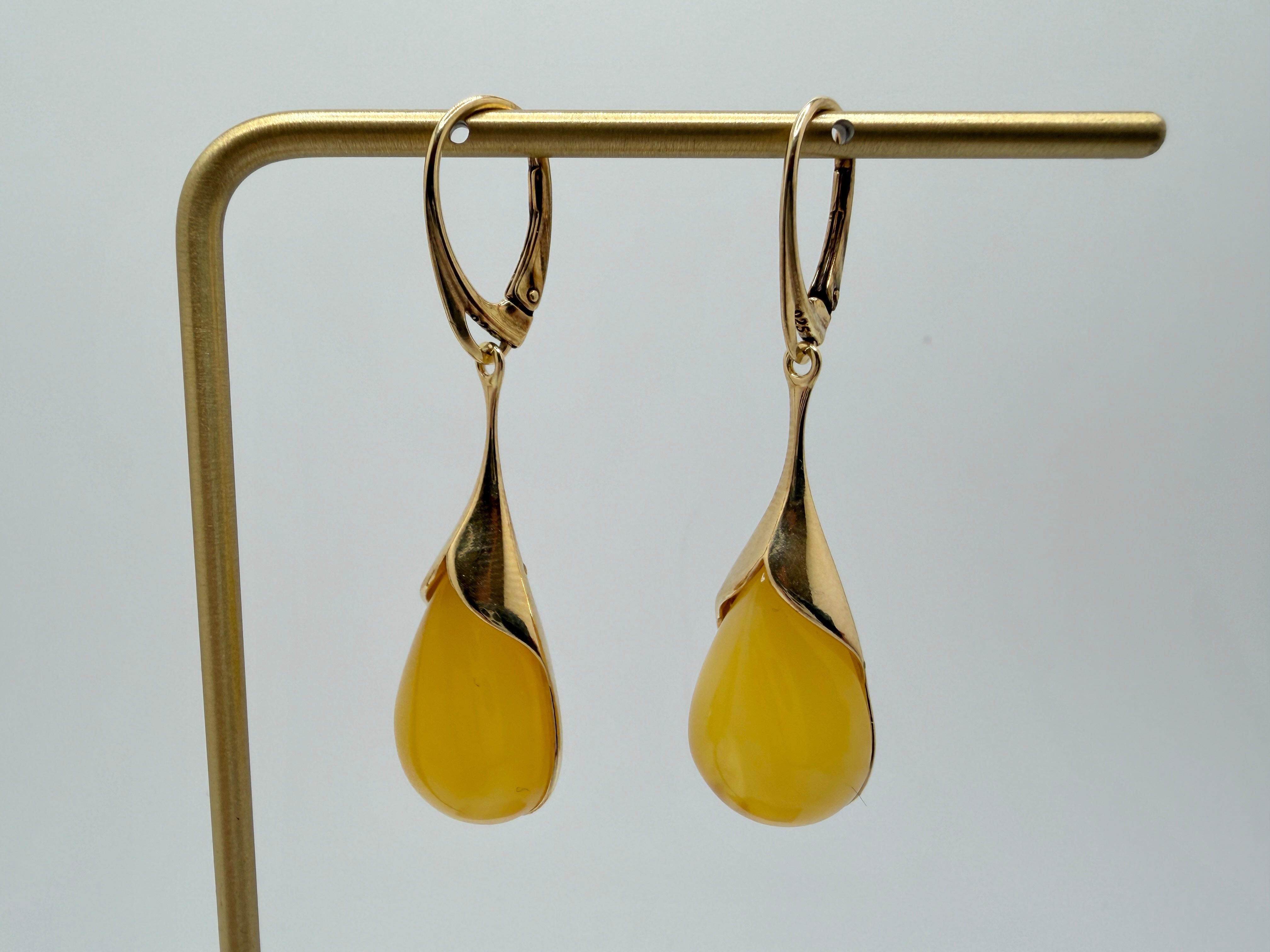 Gold Plated Sterling Silver • Genuine Butterscotch Baltic Amber Set