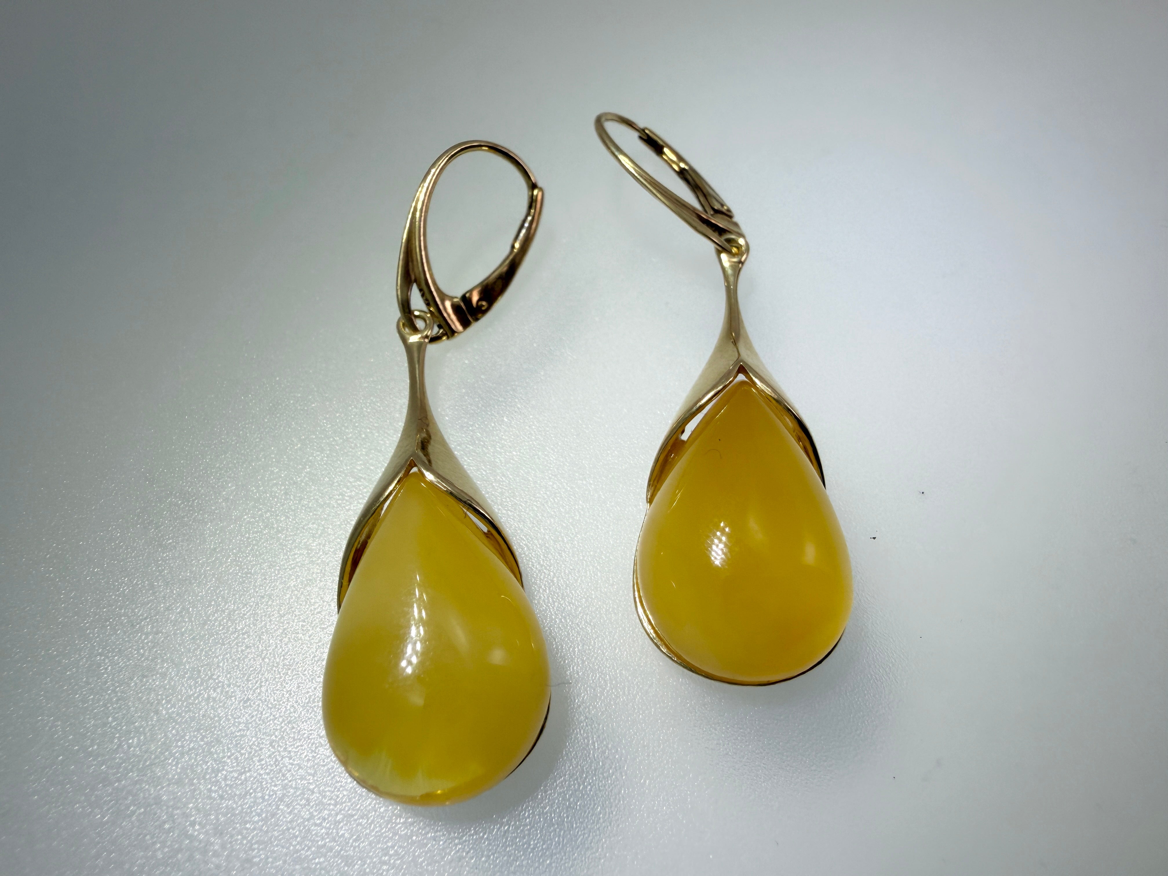 Gold Plated Sterling Silver • Genuine Butterscotch Baltic Amber Set