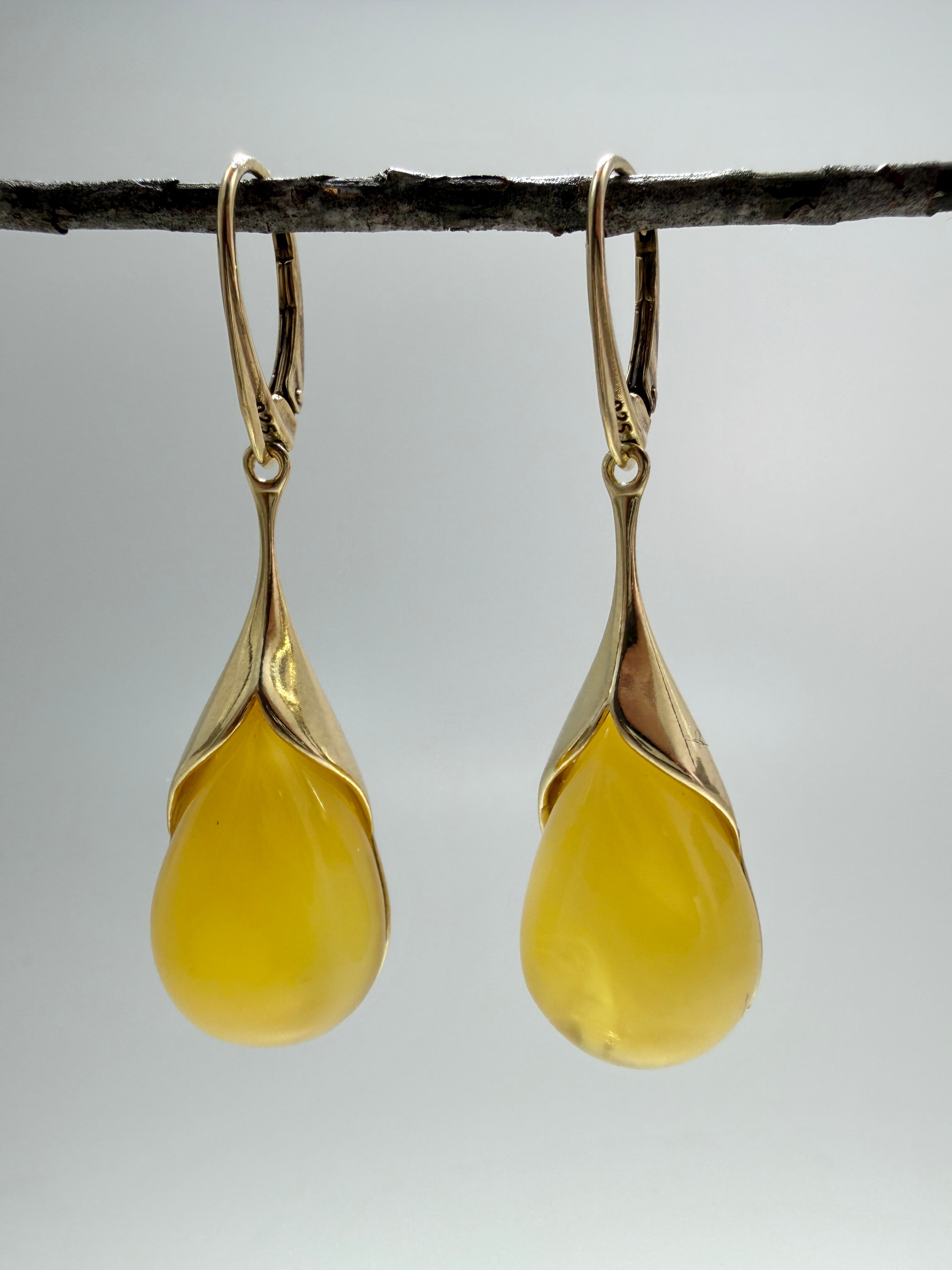 Gold Plated Sterling Silver • Genuine Butterscotch Baltic Amber Set