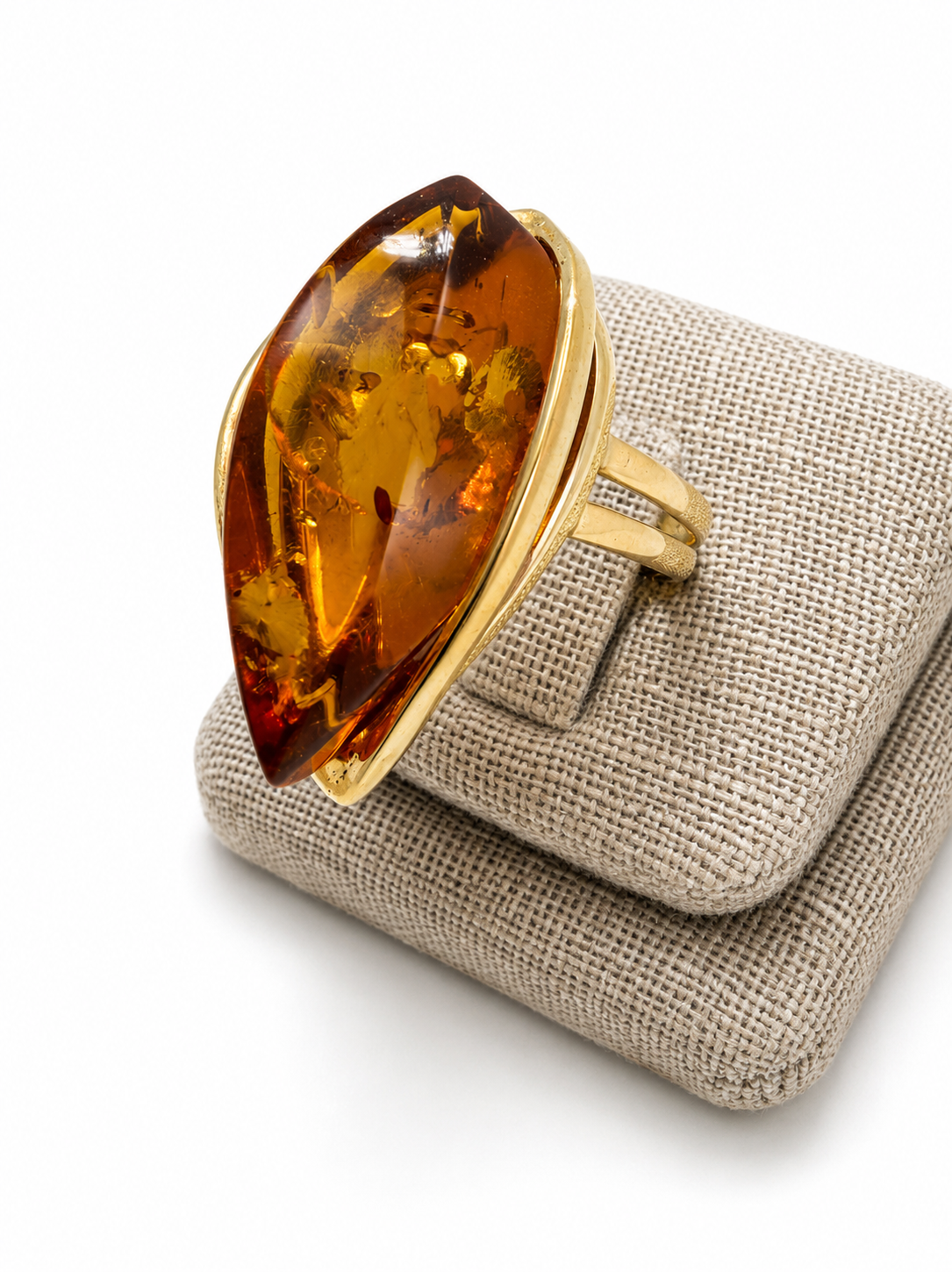 Genuine Baltic Amber Faceted Ring