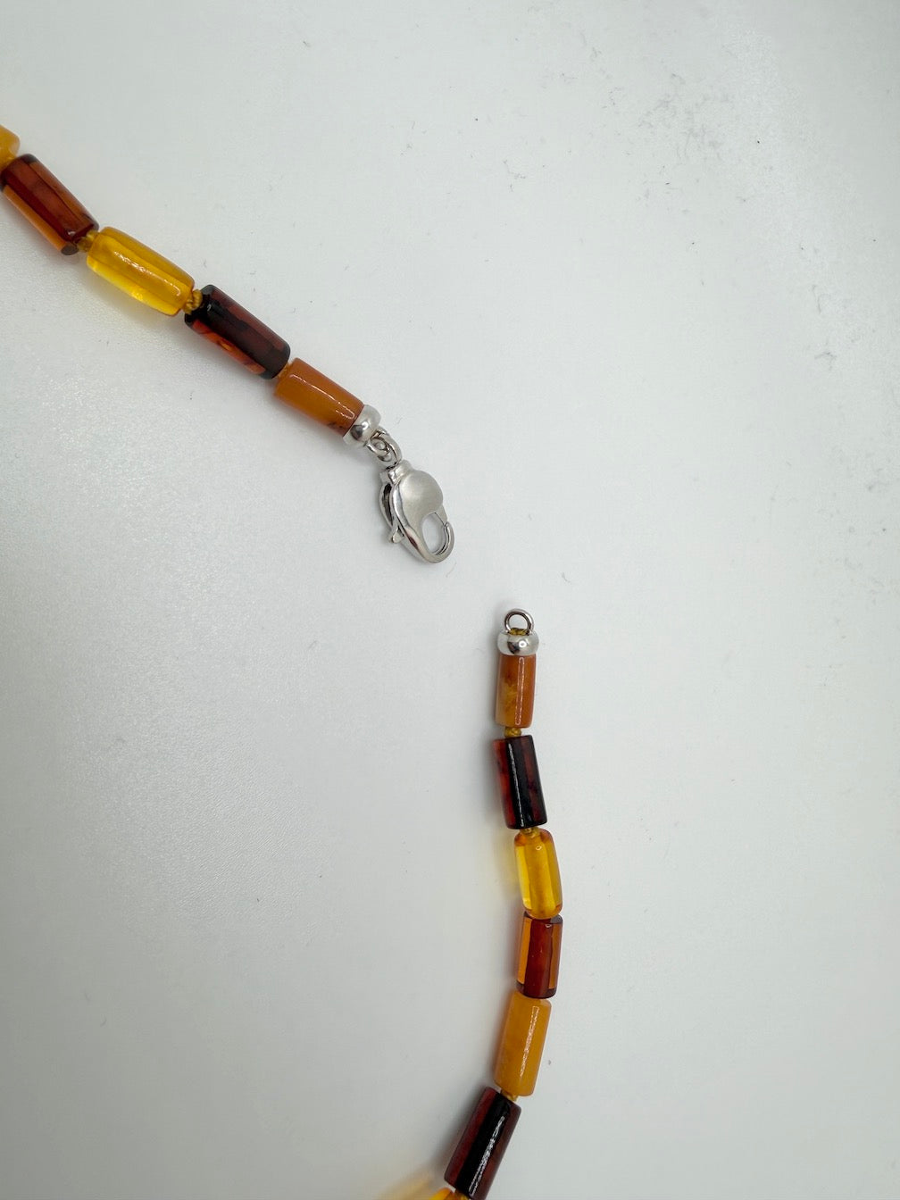 Graduated Baltic Amber Bib Necklace Genuine Multi-Color Beads, Elegant Flat-Cut Design