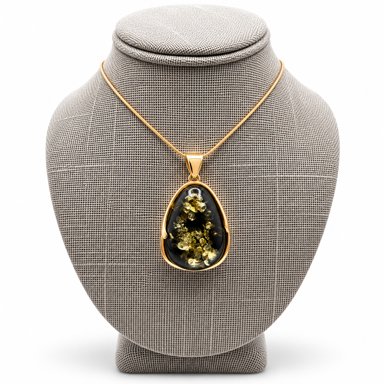 Baltic Amber Green Pendant Necklace