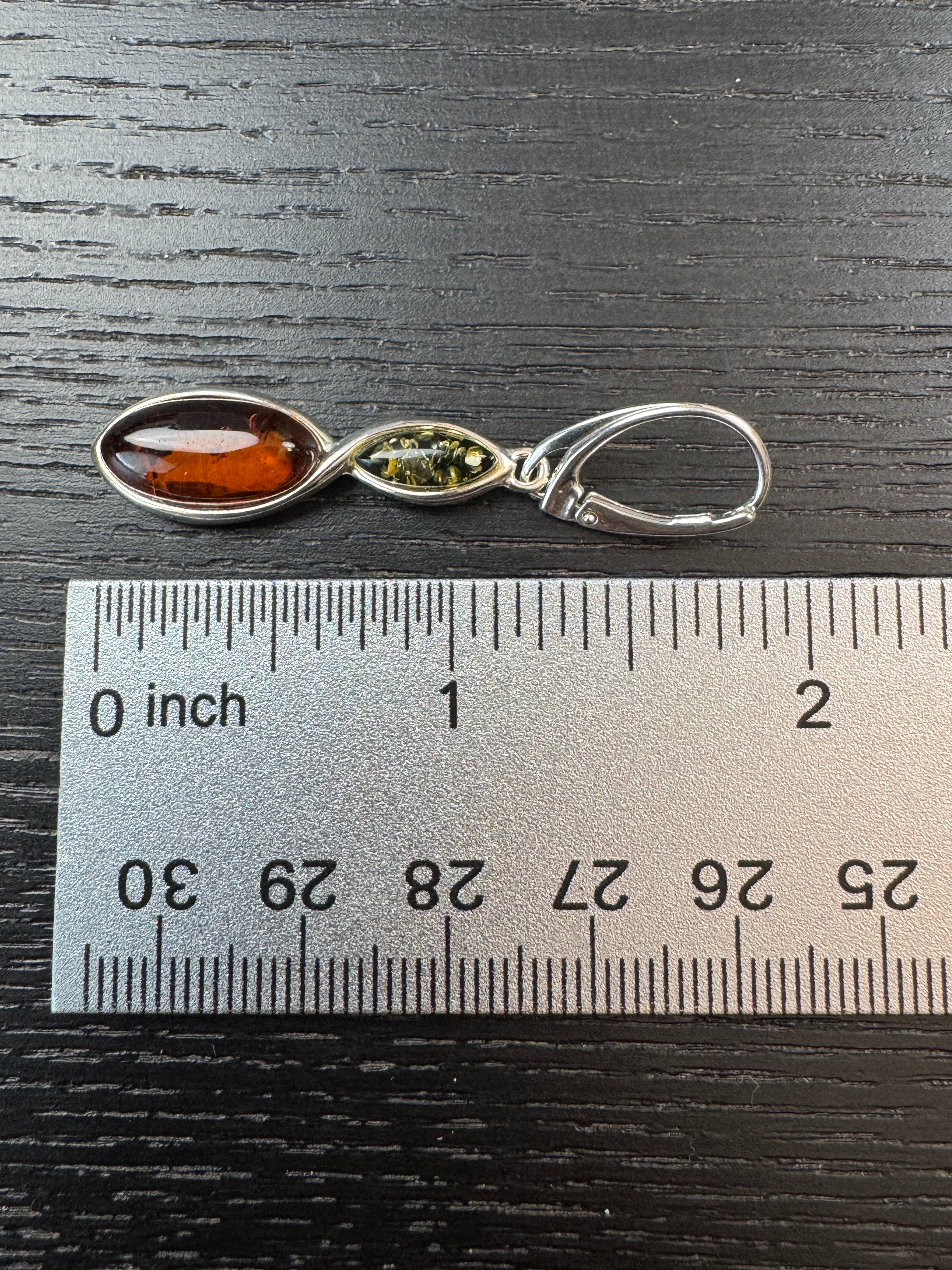 Green and Cognac or Turquoise and Amber Lever Back Earrings in Sterling Silver