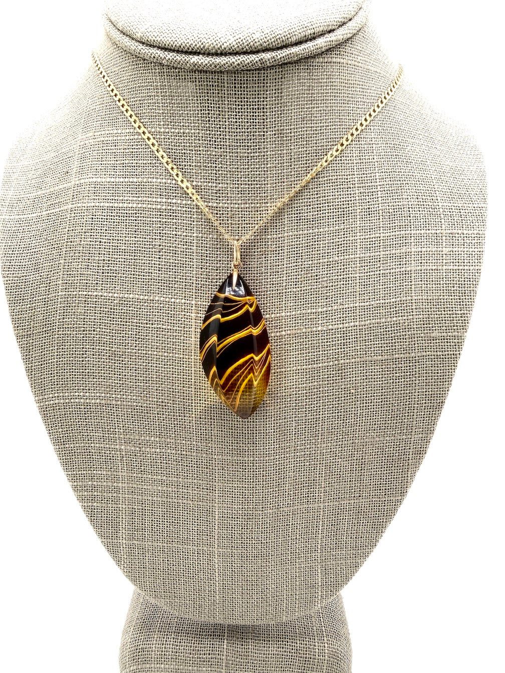 Hand Etched Modern Baltic Amber Pendant with 14K Gold Bale and Optional 14K Gold Chain