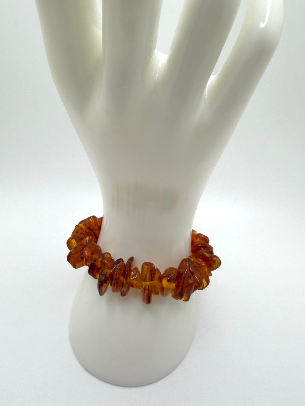 Handmade Genuine Baltic Amber Stretch Bracelet – Honey or Multicolor Butterscotch, Honey & Cherry Amber