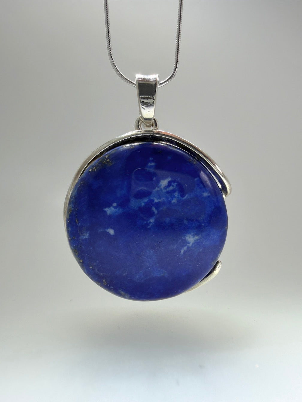 Handmade Lapis Lazuli Pendant & Earring Set | Sterling Silver | Made in Poland | Snake Chain Necklace