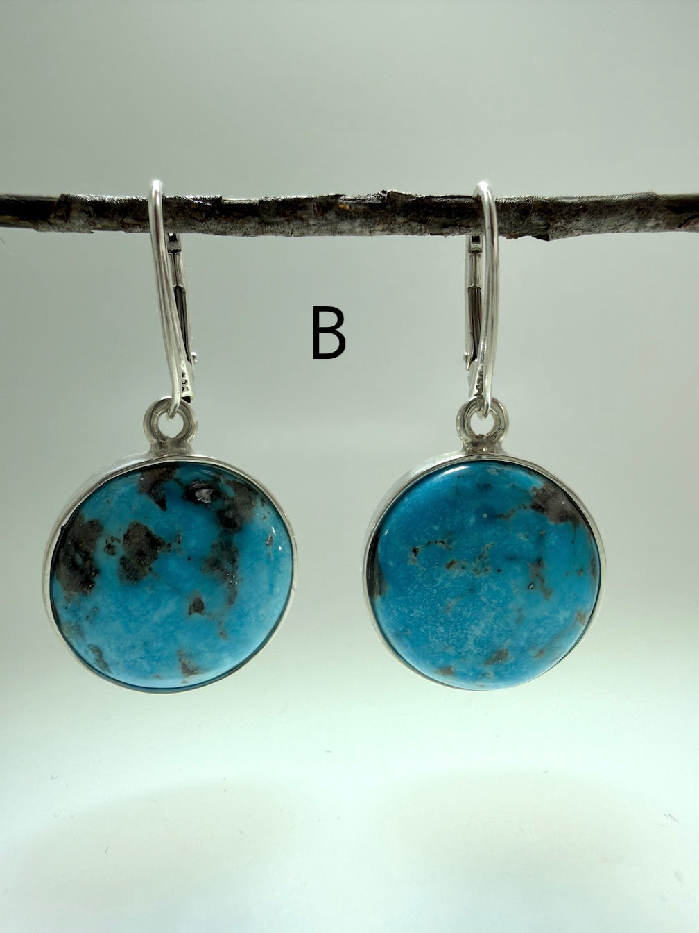 Handmade Sleeping Beauty Turquoise Necklace and Earrings Set | Sterling Silver | Made in Poland