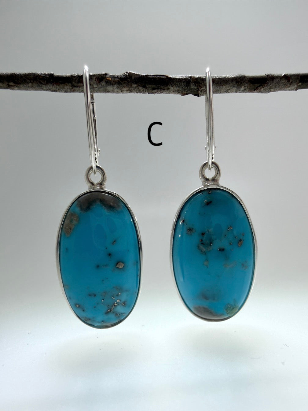 Handmade Sleeping Beauty Turquoise Drop Earrings | Sterling Silver | Made in Poland
