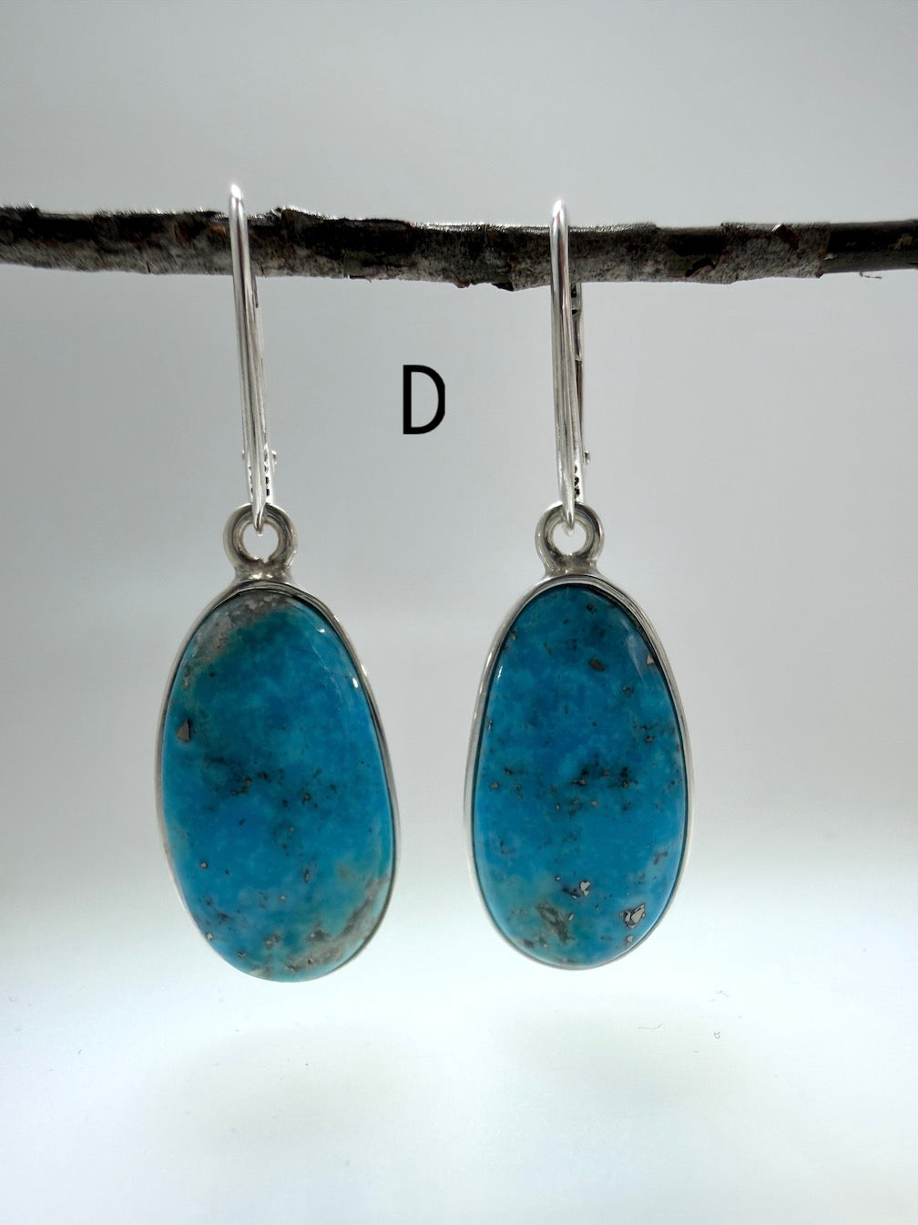 Handmade Sleeping Beauty Turquoise Drop Earrings | Sterling Silver | Made in Poland
