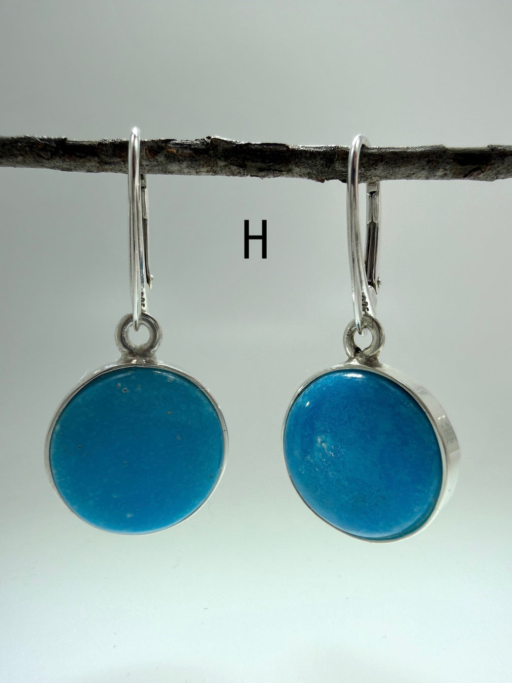 Handmade Sleeping Beauty Turquoise Drop Earrings | Sterling Silver | Made in Poland
