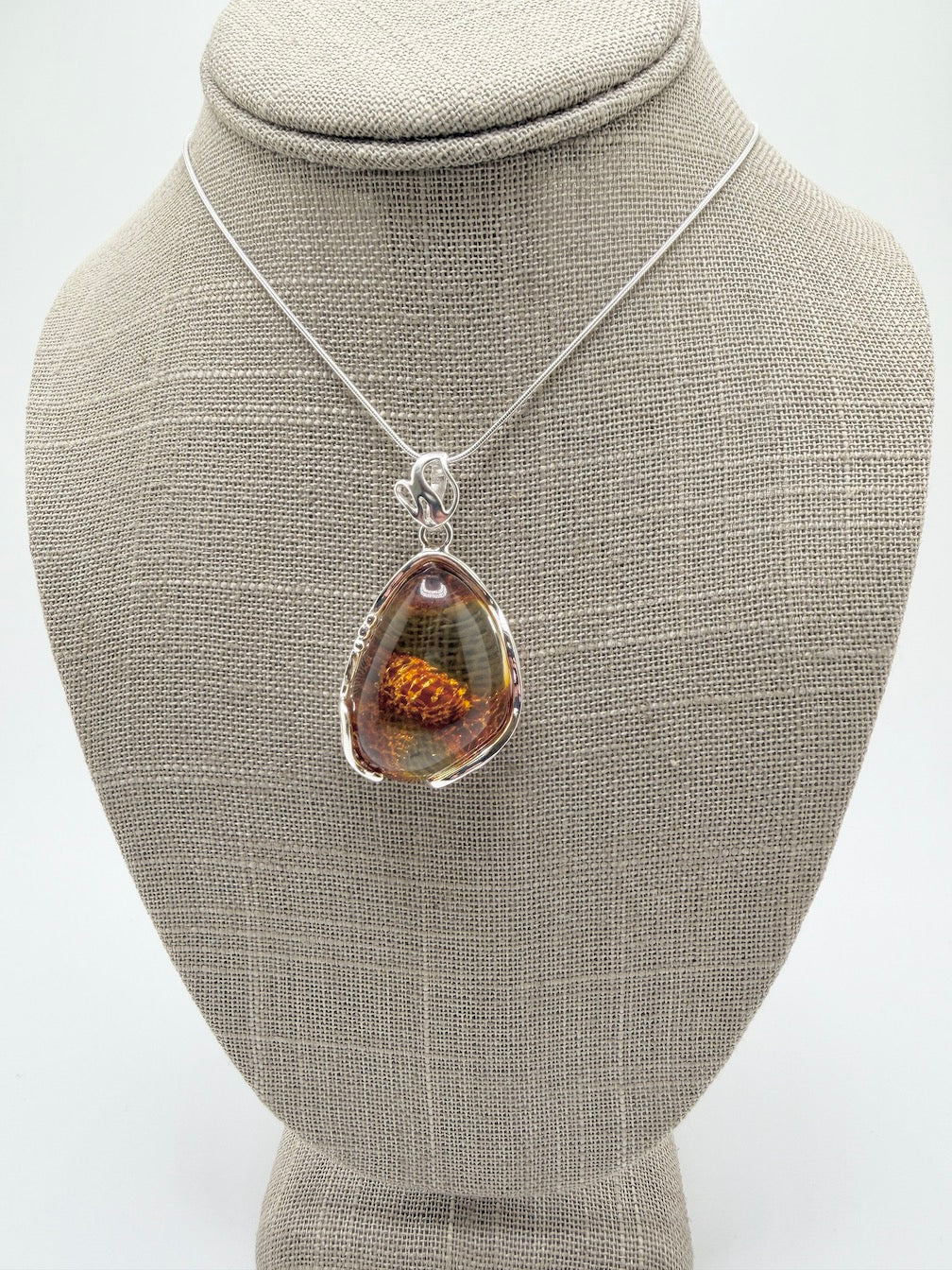 Handmade Sterling Silver Lemon Baltic Amber Pendant | Rare Clear Amber with Natural Inclusions