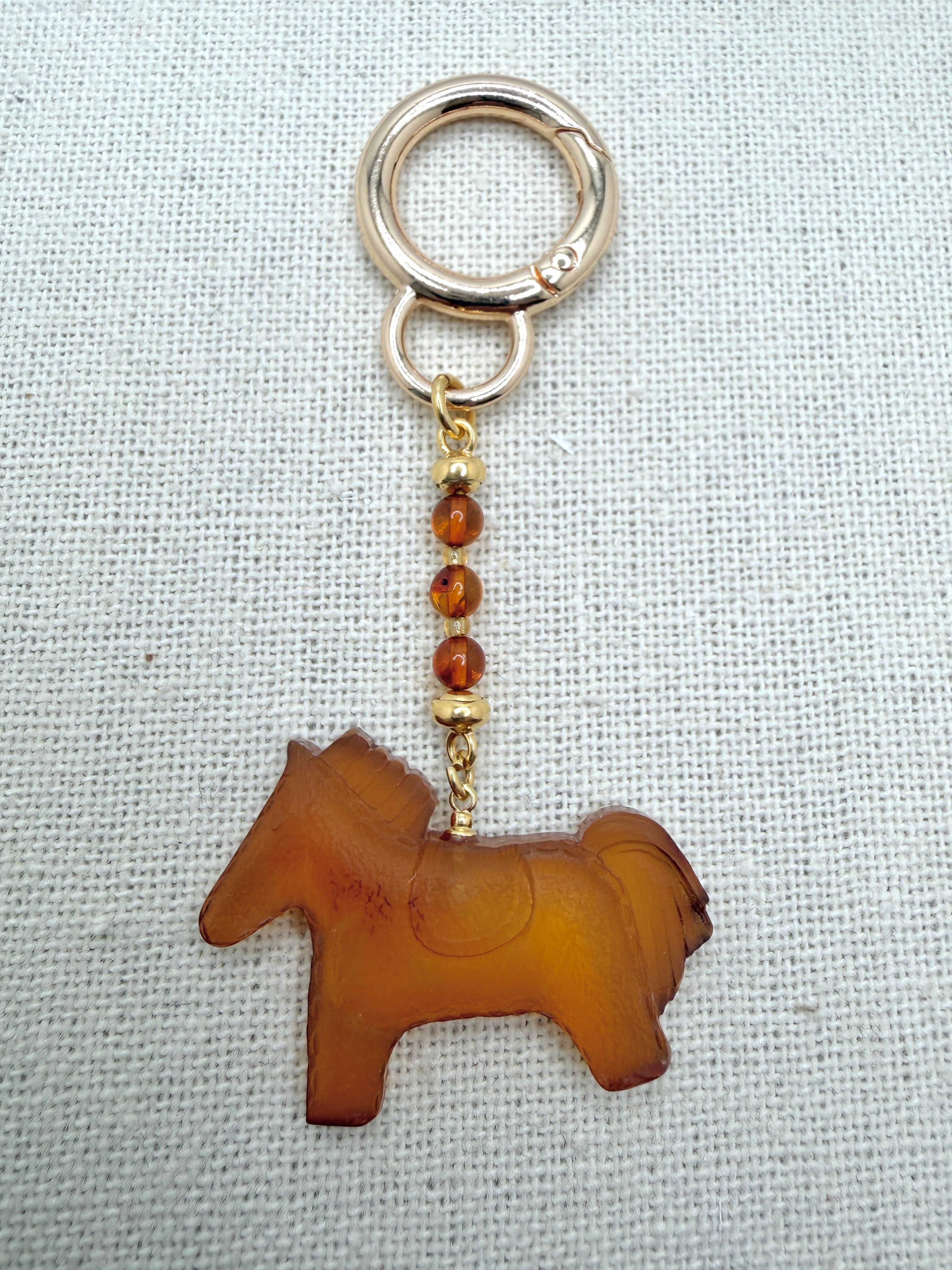 Handmade in Lithuania Genuine Baltic Amber Horse or Dog Purse Charm – Elegant Laser-Cut Accent